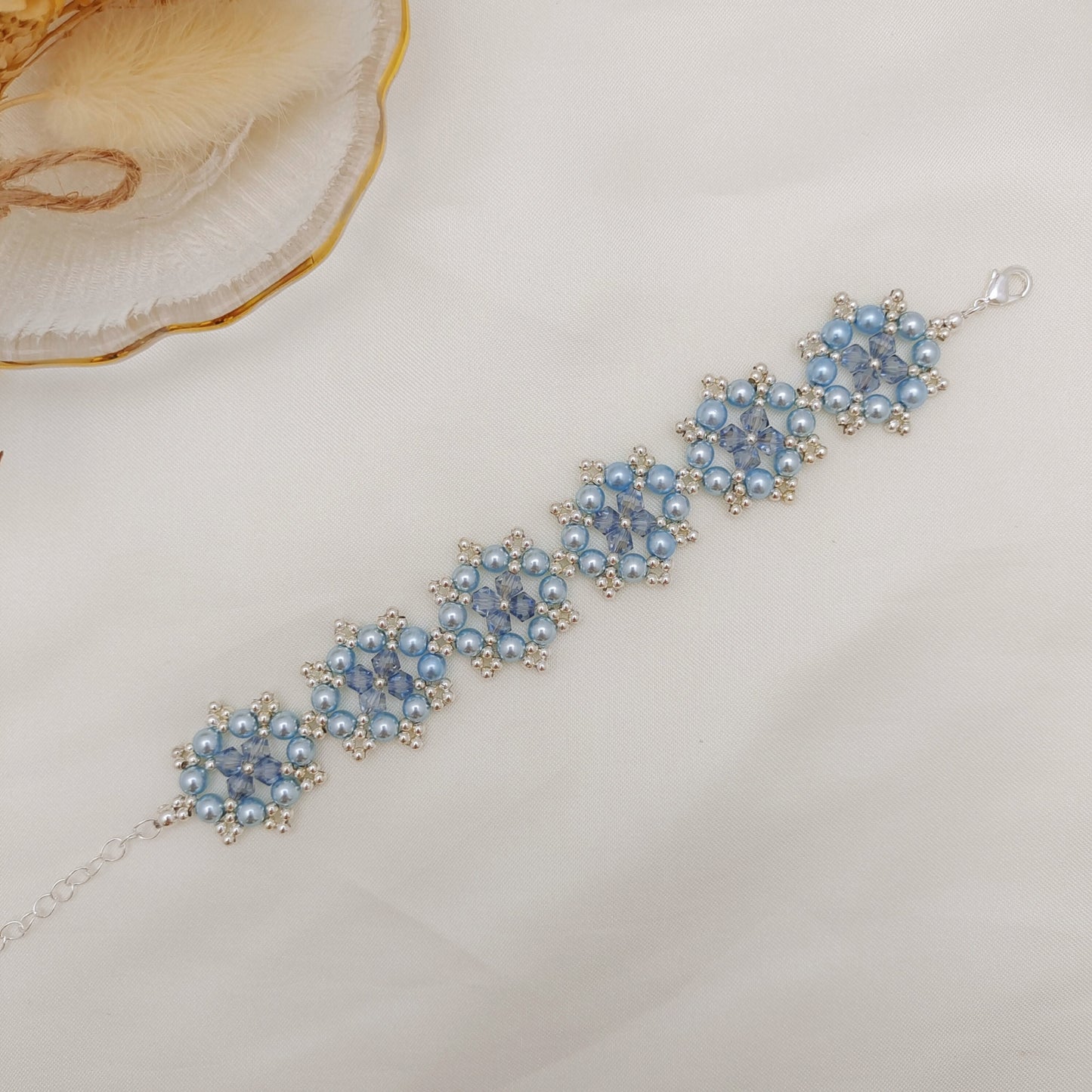 【No.143】Octagonal Snowflake Bracelet DIY Kit | Beading Supplies + Full Tutorial iFCraftorium