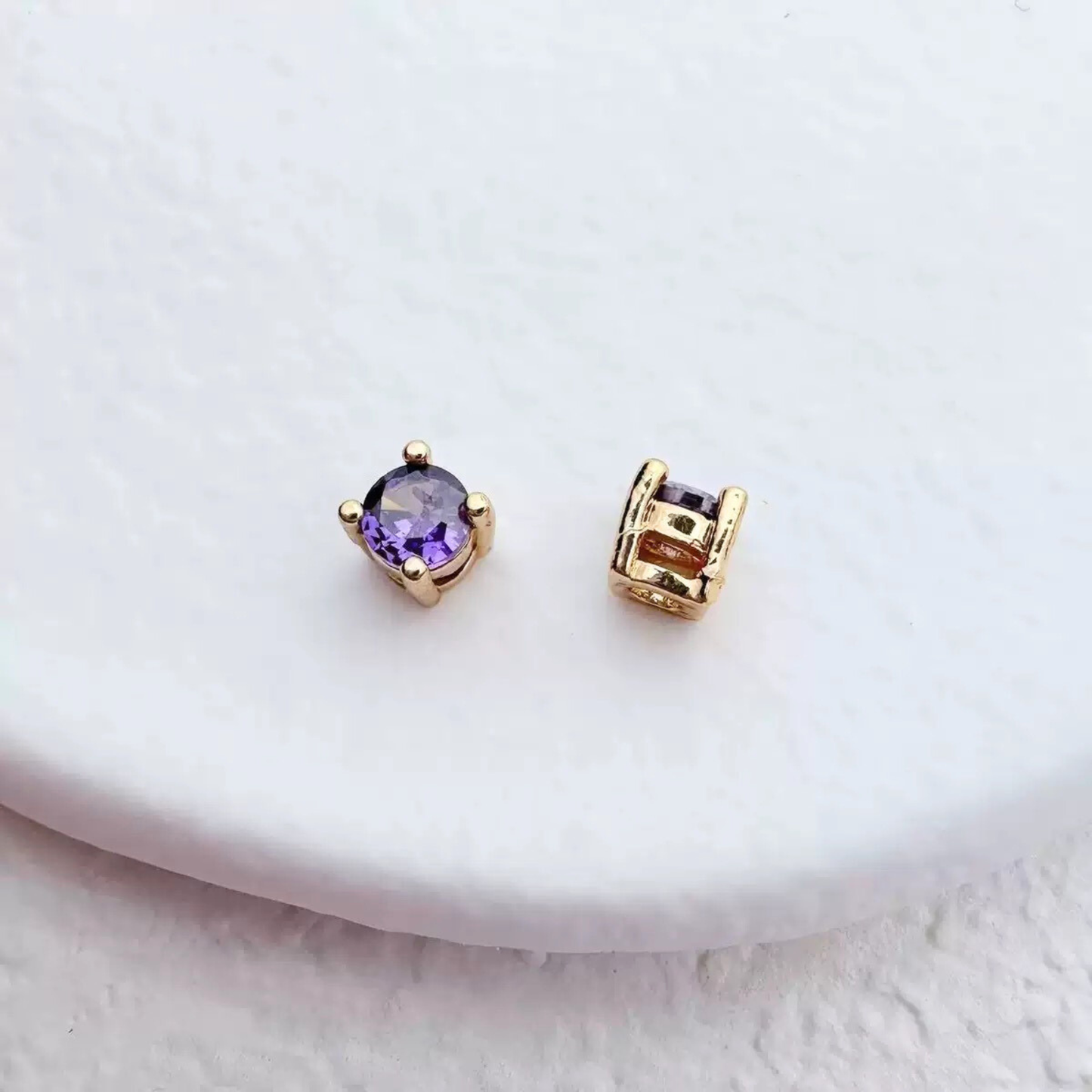 【A32】20PCS 4mm Round CZ 4-Prong Spacer | Gold-Plated Copper Beads iFCraftorium