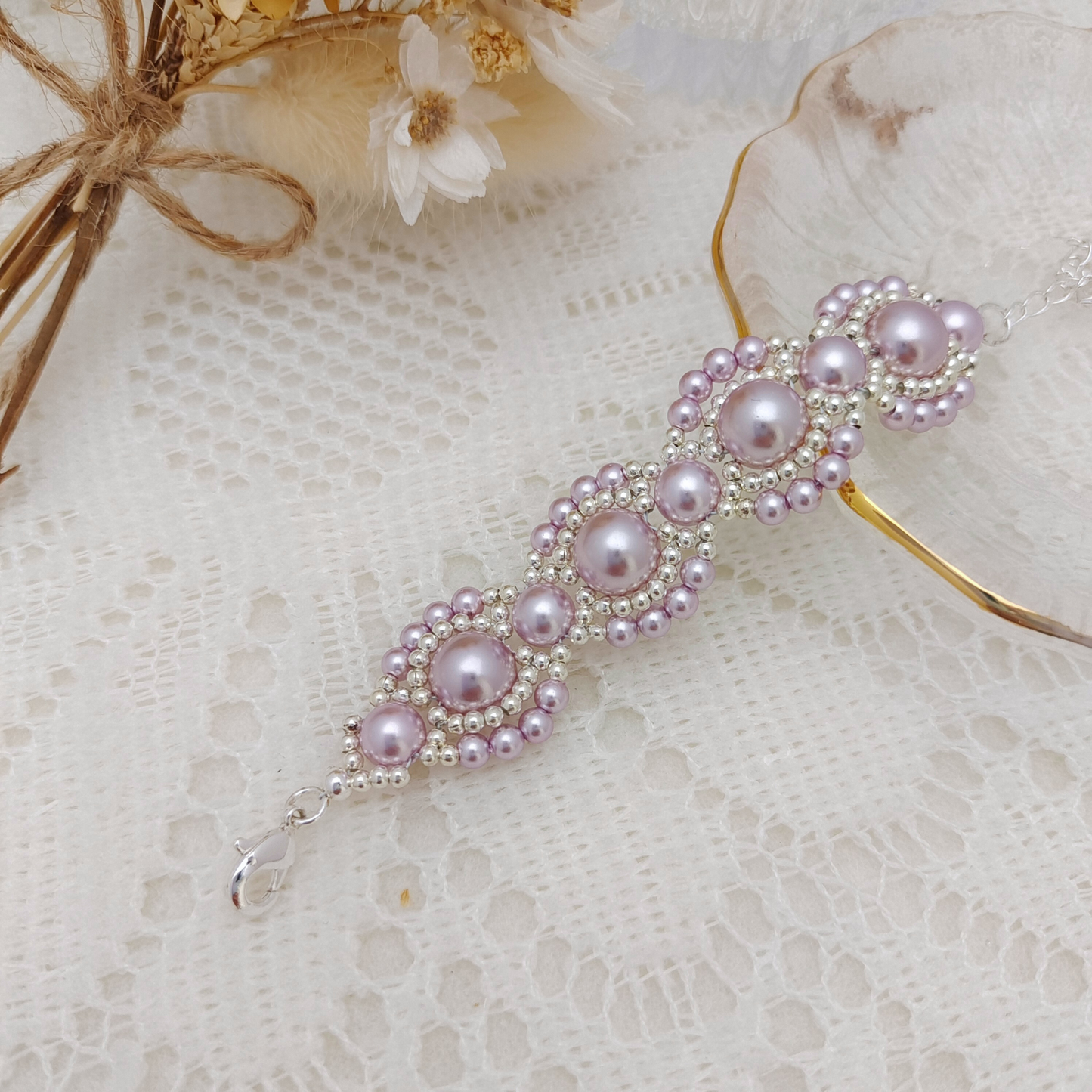 【No.84】 Handmade Bracelet – Infinite Dream with Layered Pearls & Lobster Clasp iFCraftorium