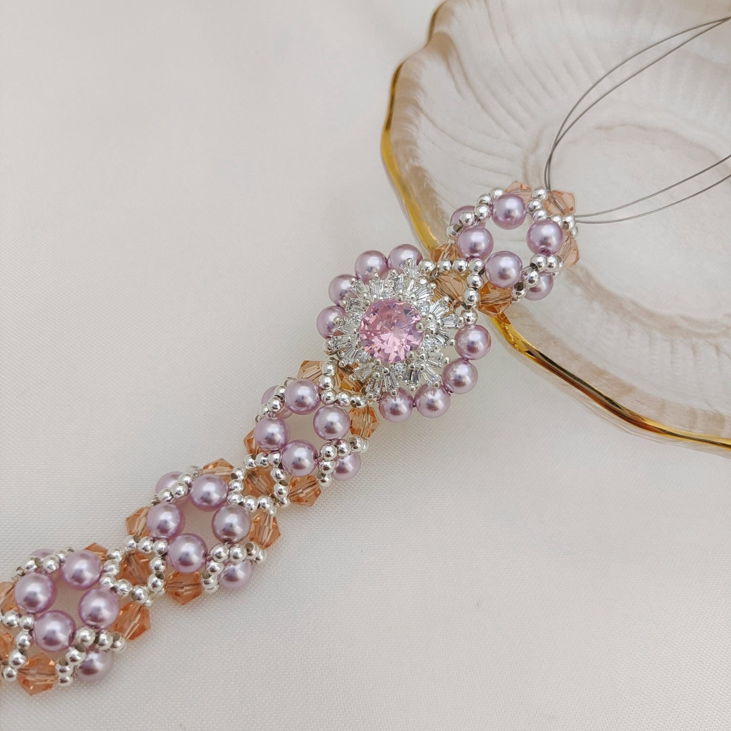 【No.140】Snowfall Plus Bracelet DIY Kit | Pearl Beads & Beading Supplies iFCraftorium