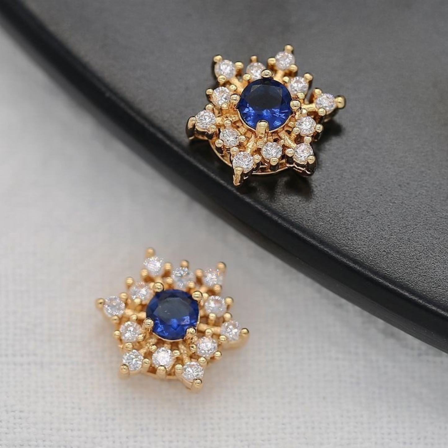 【S06】1PCS Hexagram CZ Spacer Beads – Sparkling 6-Point Star Beads, Gold/Silver-Plated, for DIY Bracelets & Jewelry Making