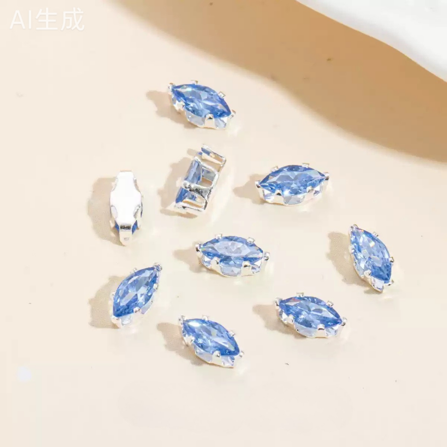 【A30】50PCS DIY Jewelry Findings – 3×6mm Six-Prong Marquise-Cut CZ Stones | Silver-Plated, Tarnish-Resistant Beads for Handmade Bracelets/Necklaces