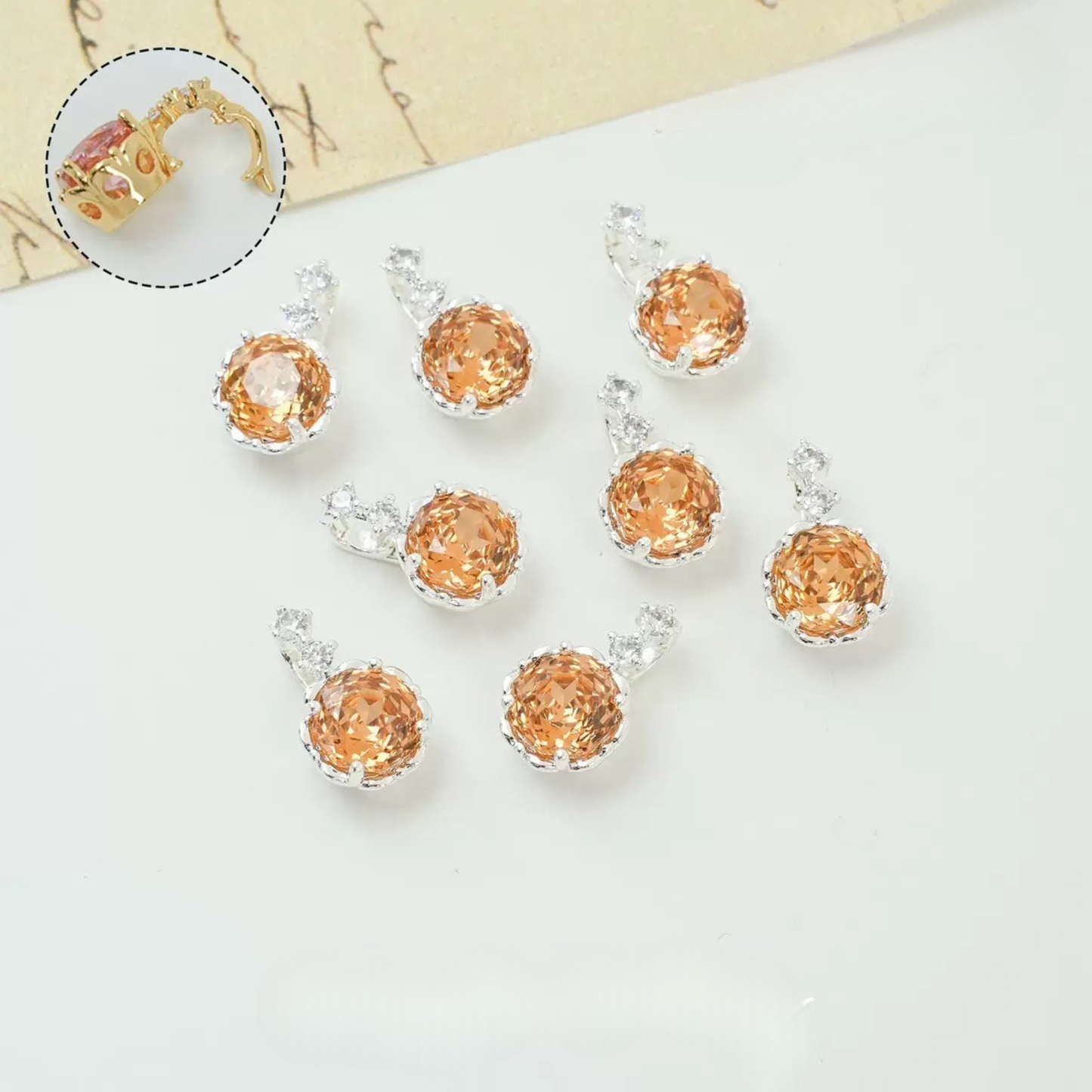 【B22】1PCS Rose-Cut Flower Clasp & Pendant | Dual Use | High-Gloss Copper DIY Jewelry Connector | 6 Colors