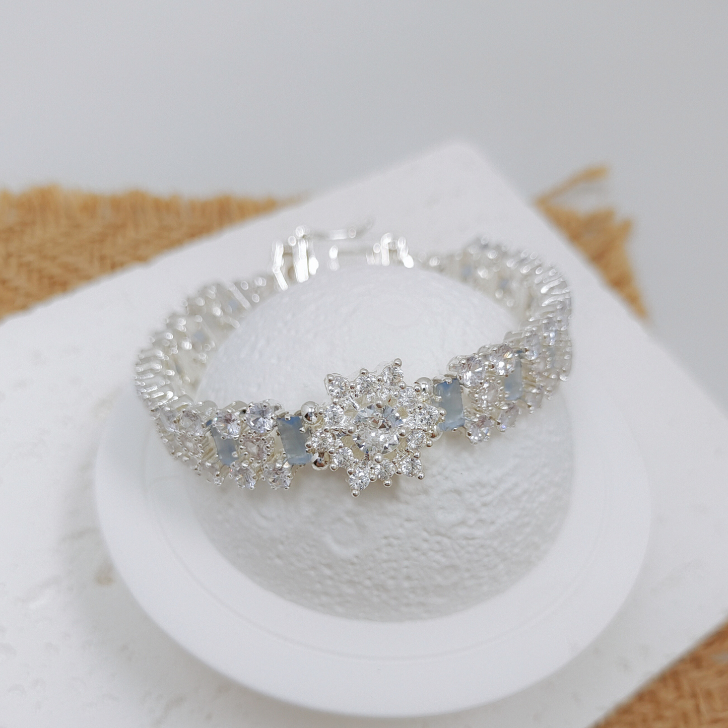 【No.49】 Handmade Bracelet – Starry Wishes with Snowflake Zircon & Crystal Beads DIY Jewelry Gift for Her
