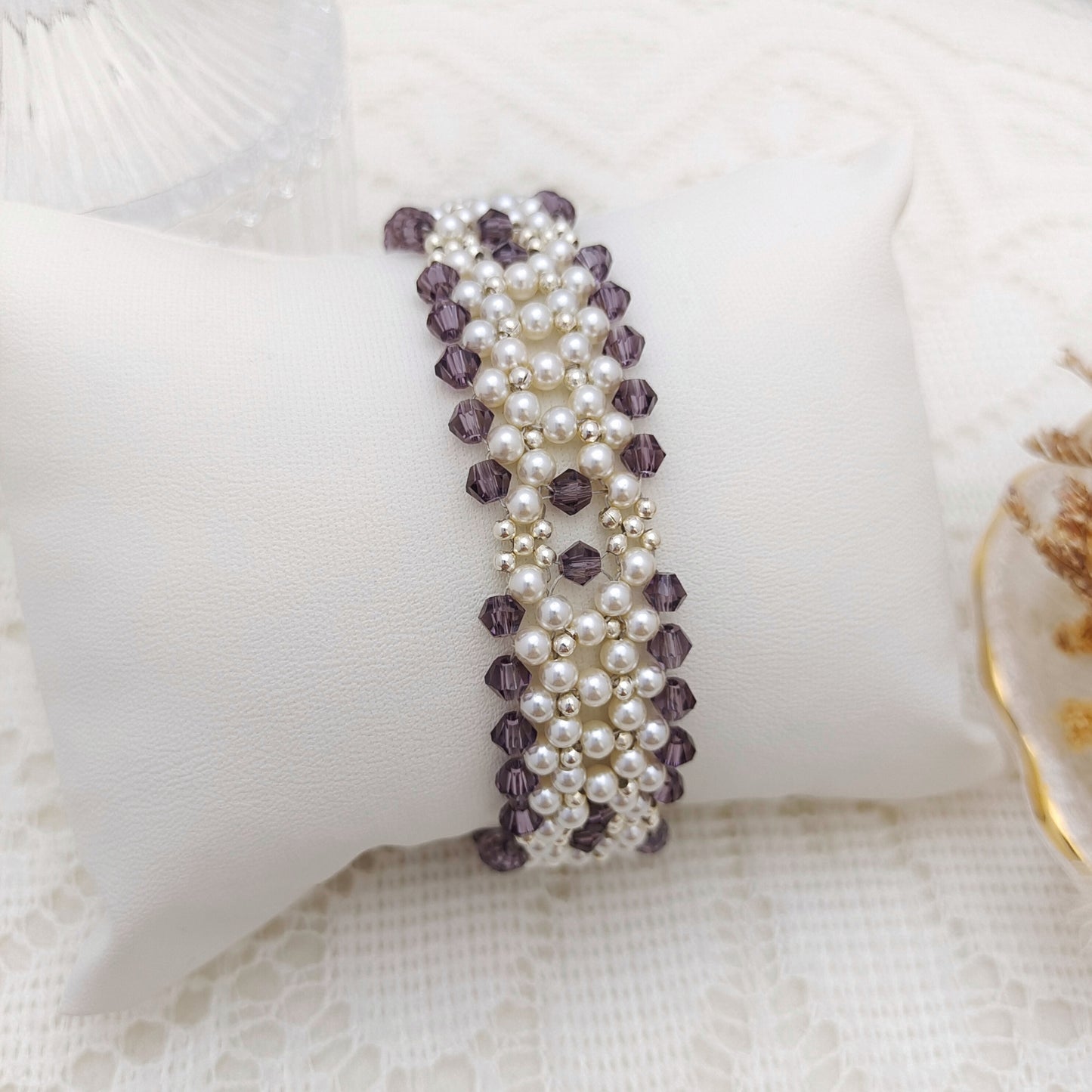 【No.117】DIY Jewelry Kit | “Chanel-Inspired Elegance” Pearl & Diamond Bead Bracelet | Complete Tutorial Included