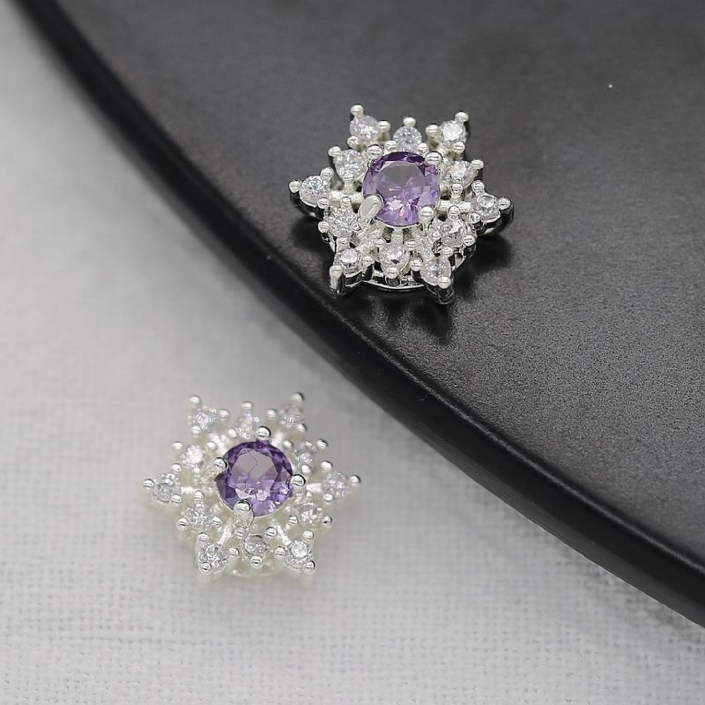 【S06】1PCS Hexagram CZ Spacer Beads – Sparkling 6-Point Star Beads, Gold/Silver-Plated, for DIY Bracelets & Jewelry Making