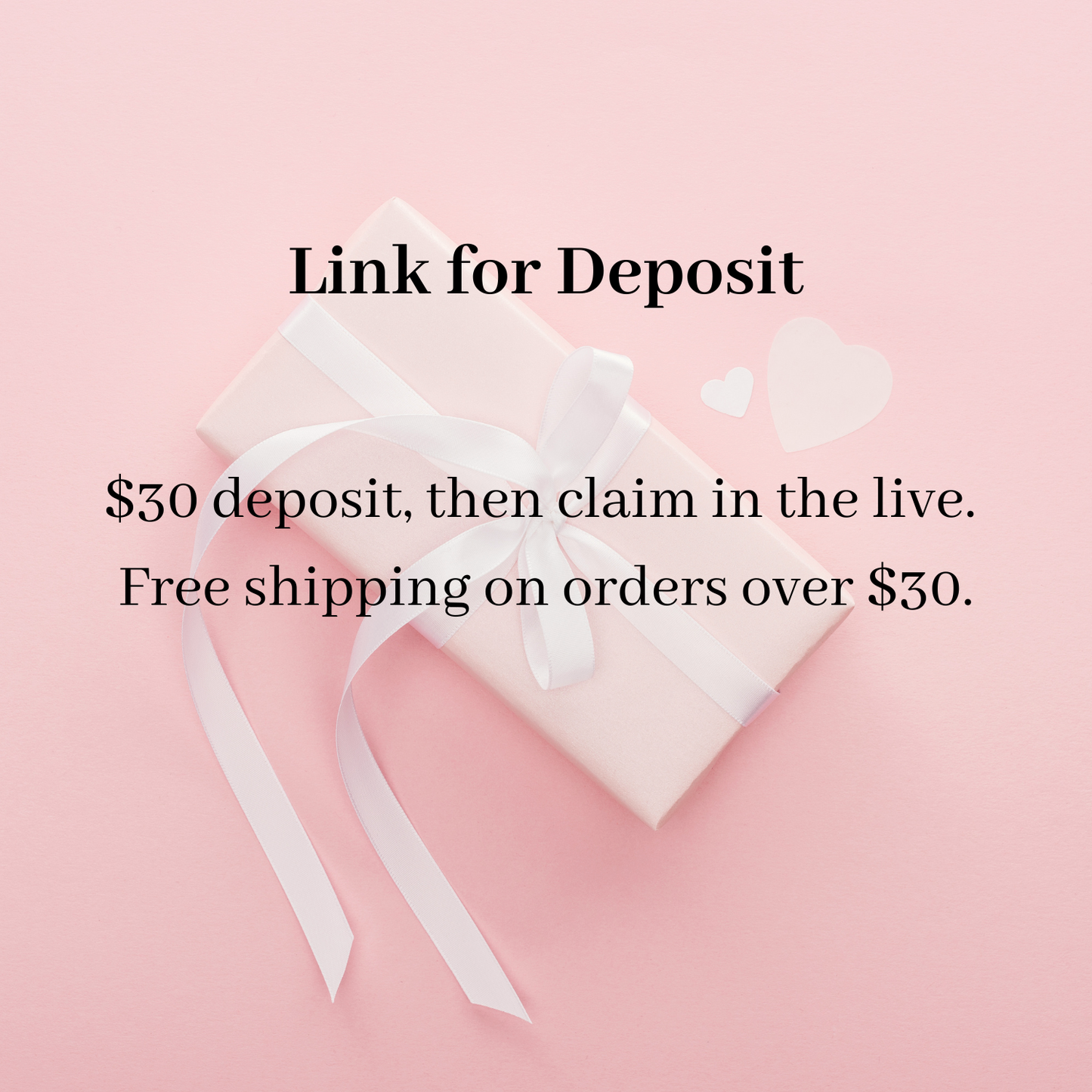 Deposit Link – $30 Prepayment for Live Shopping Cart iFCraftorium