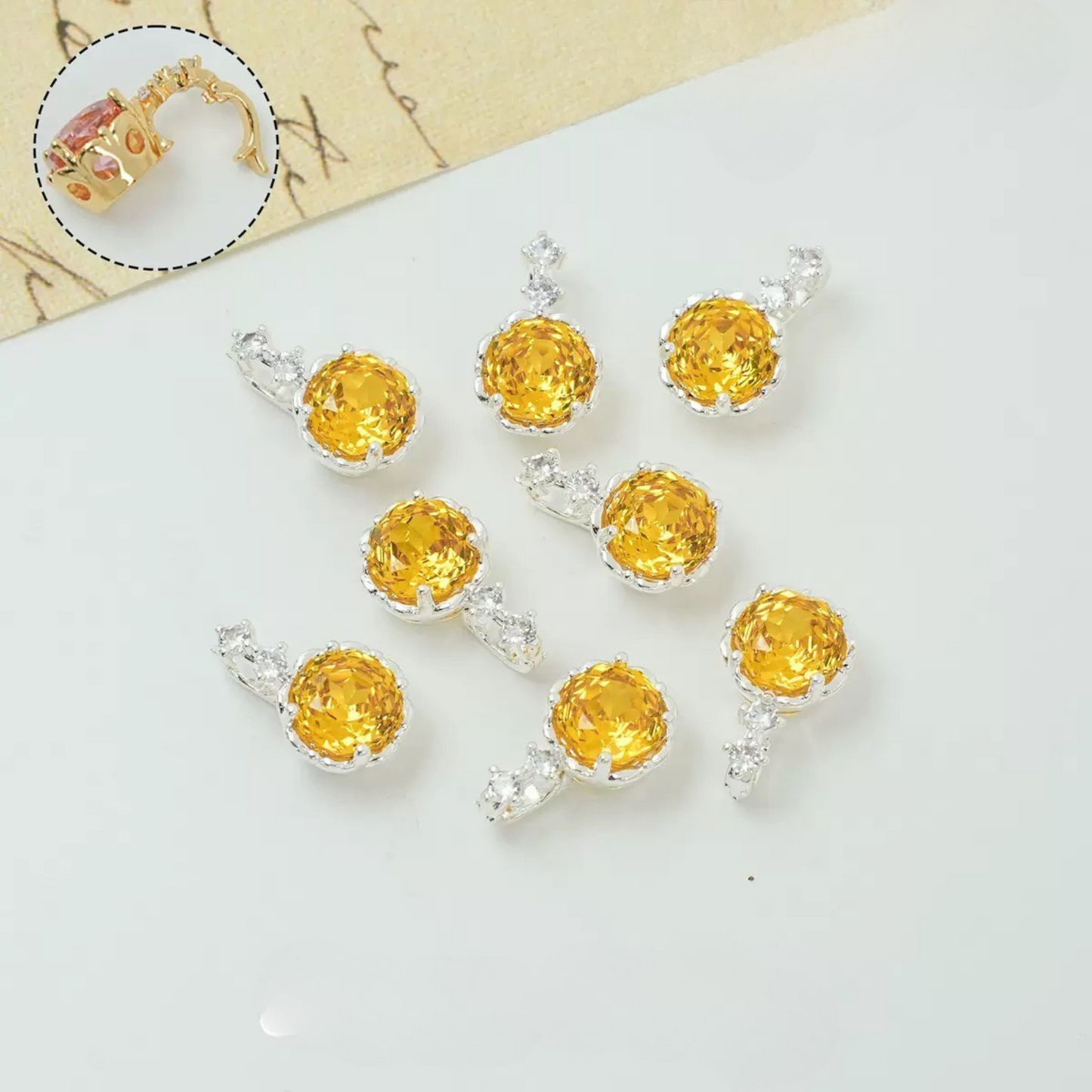 【B22】1PCS Rose-Cut Flower Clasp & Pendant | Dual Use | High-Gloss Copper DIY Jewelry Connector | 6 Colors