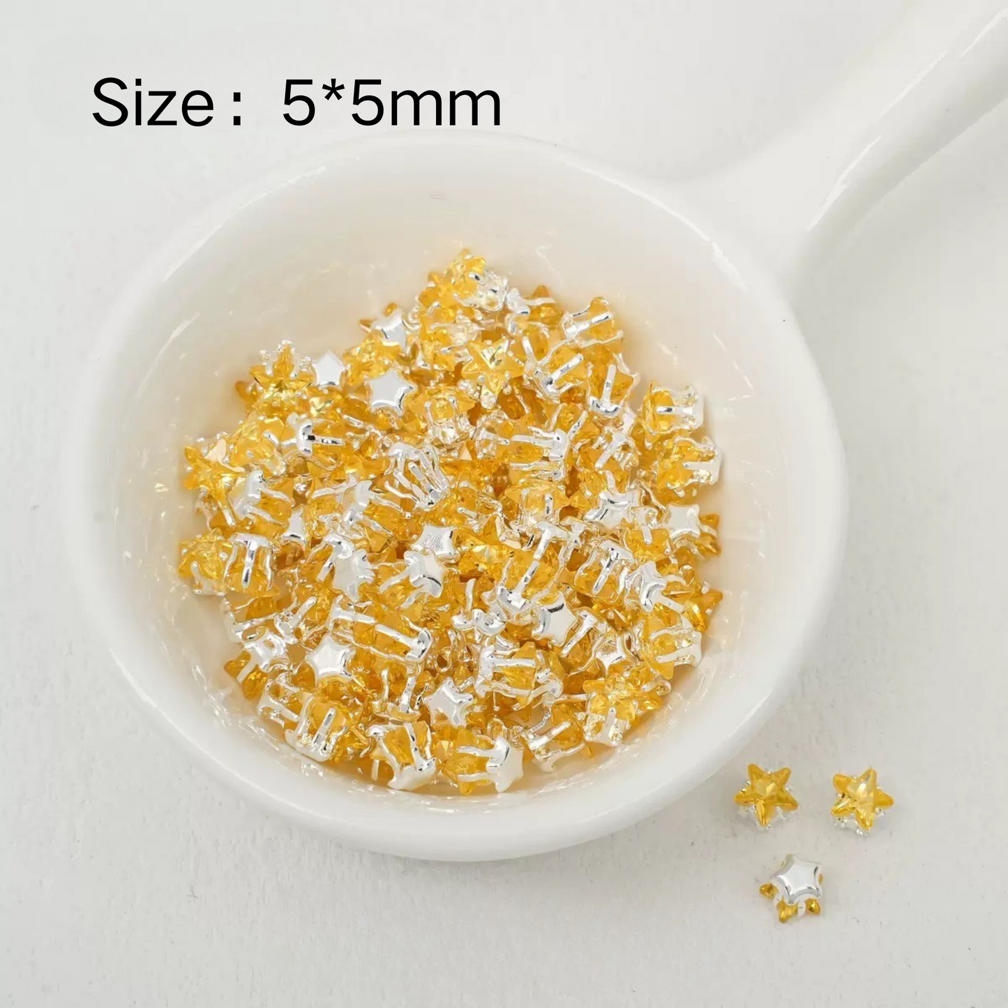 【A24】50pcs Star-Shaped CZ Spacer Beads – Silver-Plated, High-Color-Fast, 4mm/5mm DIY Jewelry Charms