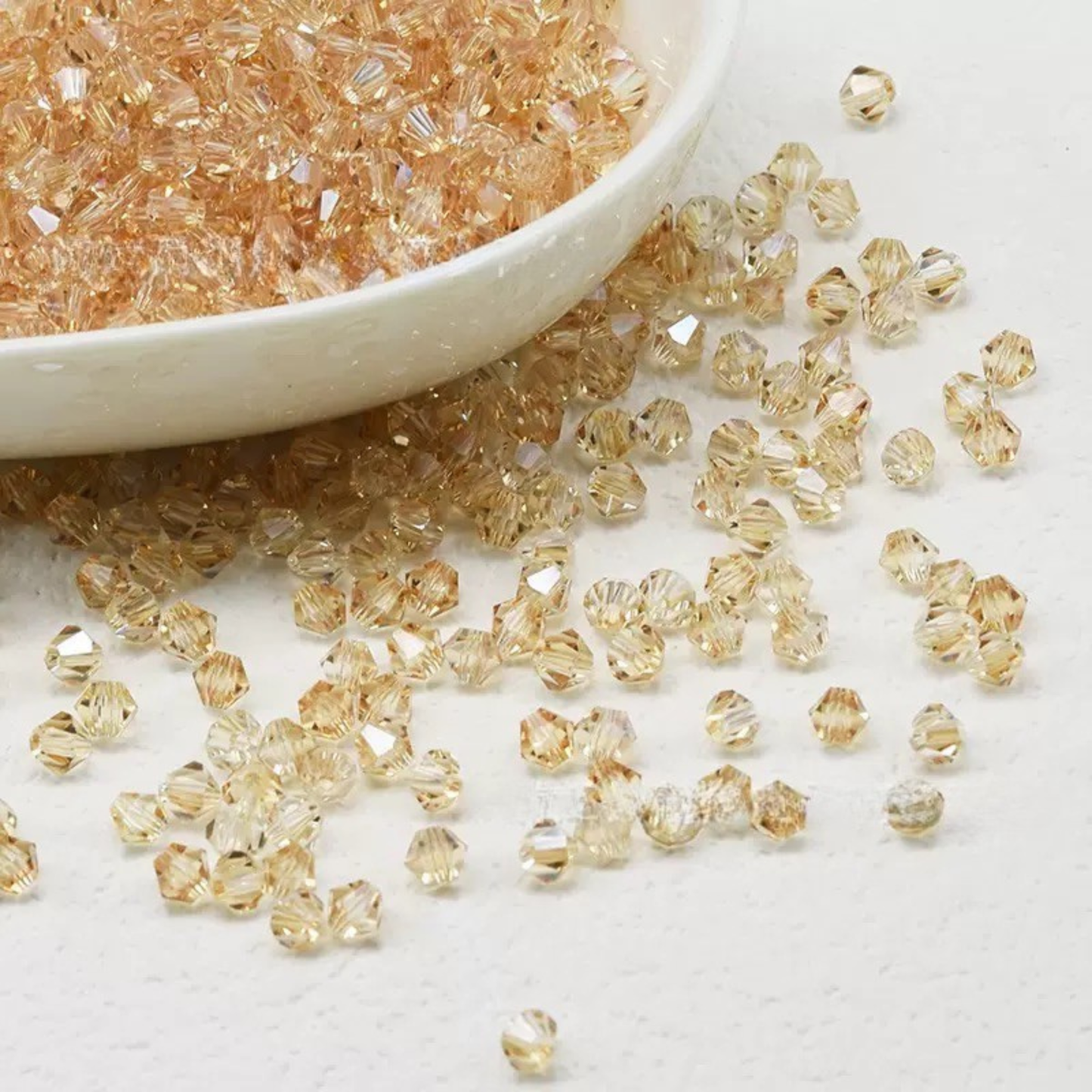 【L06】200pcs 3mm Transparent Diamond-Cut Glass Beads – Spacer Beads for DIY Bracelets & Necklaces iFCraftorium