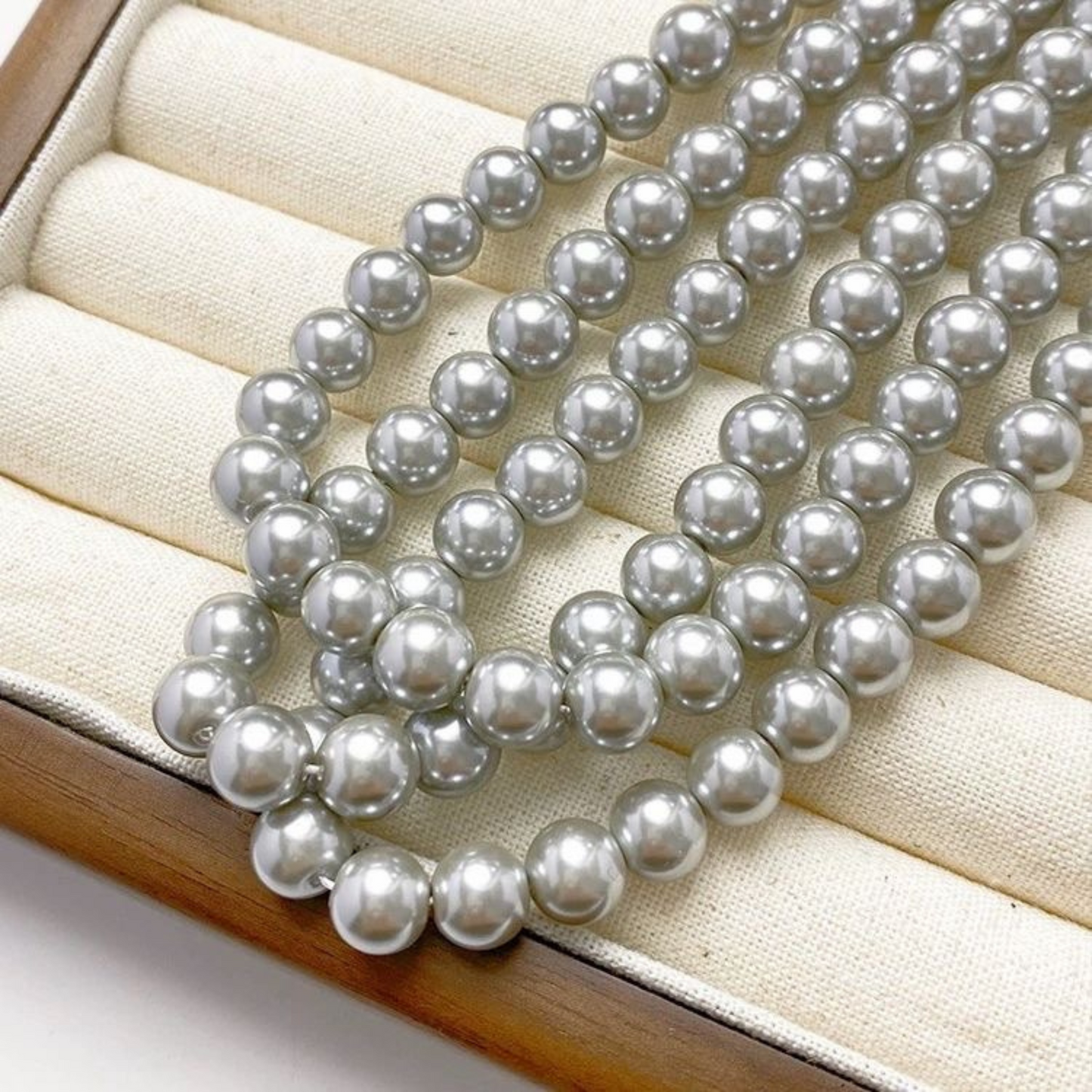 【P05】Imitation Swarovski Classic Tahitian Pearl Beads | 2-8mm Round Glass Pearls | Straight Hole | DIY Jewelry Making Supplies