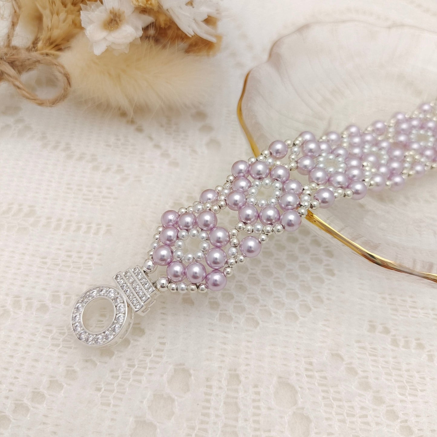 【No.125】DIY Beading Kit – Sweet Berry Pearl Bracelet | Complete Jewelry Making Set with Tutorial iFCraftorium