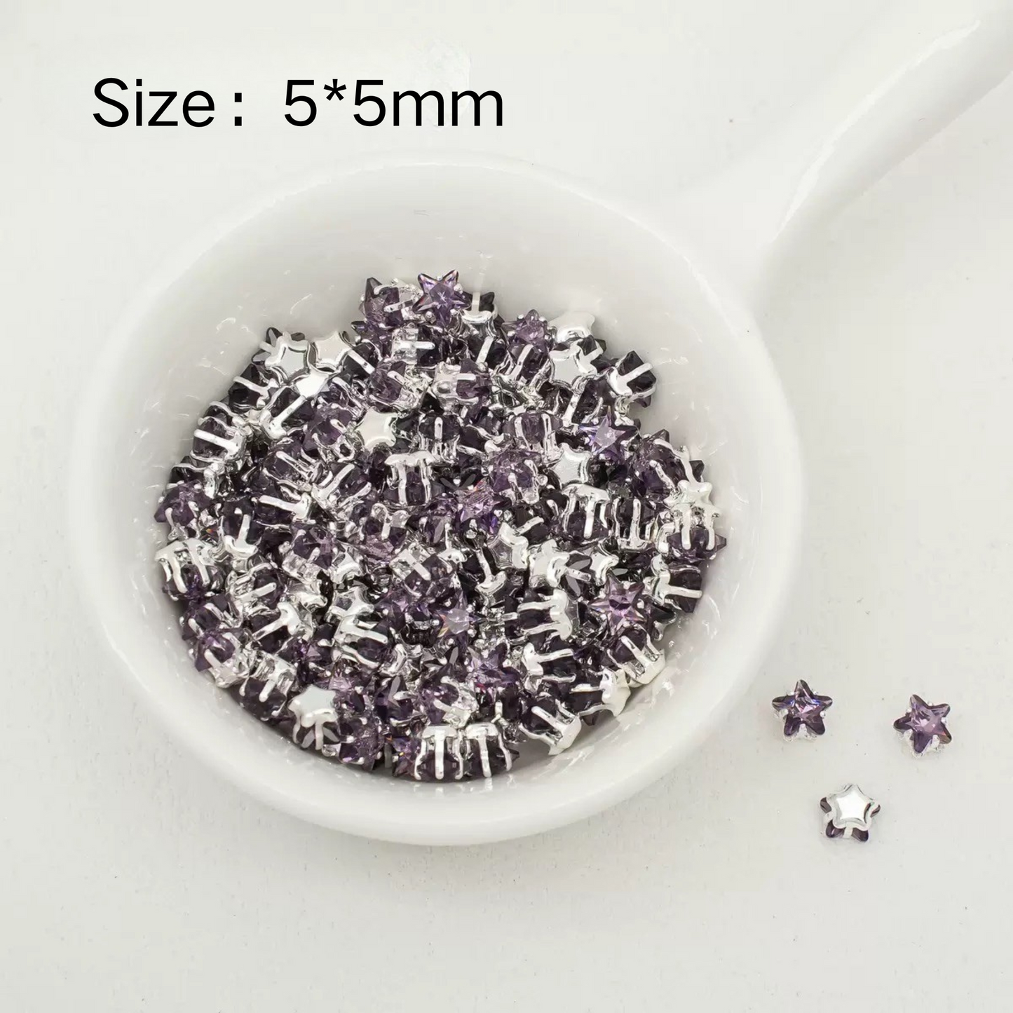 【A24】50pcs Star-Shaped CZ Spacer Beads – Silver-Plated, High-Color-Fast, 4mm/5mm DIY Jewelry Charms iFCraftorium