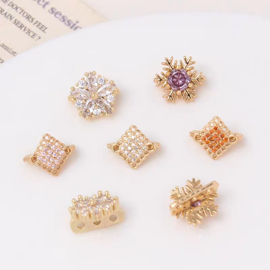 【S17】10PCS DIY Jewelry Spacer – 3-Hole Chinese Knot Connector, Full Pave Zircon, 18K Gold Plated, High Color Retention, for Beaded Bracelet & Necklace Making iFCraftorium