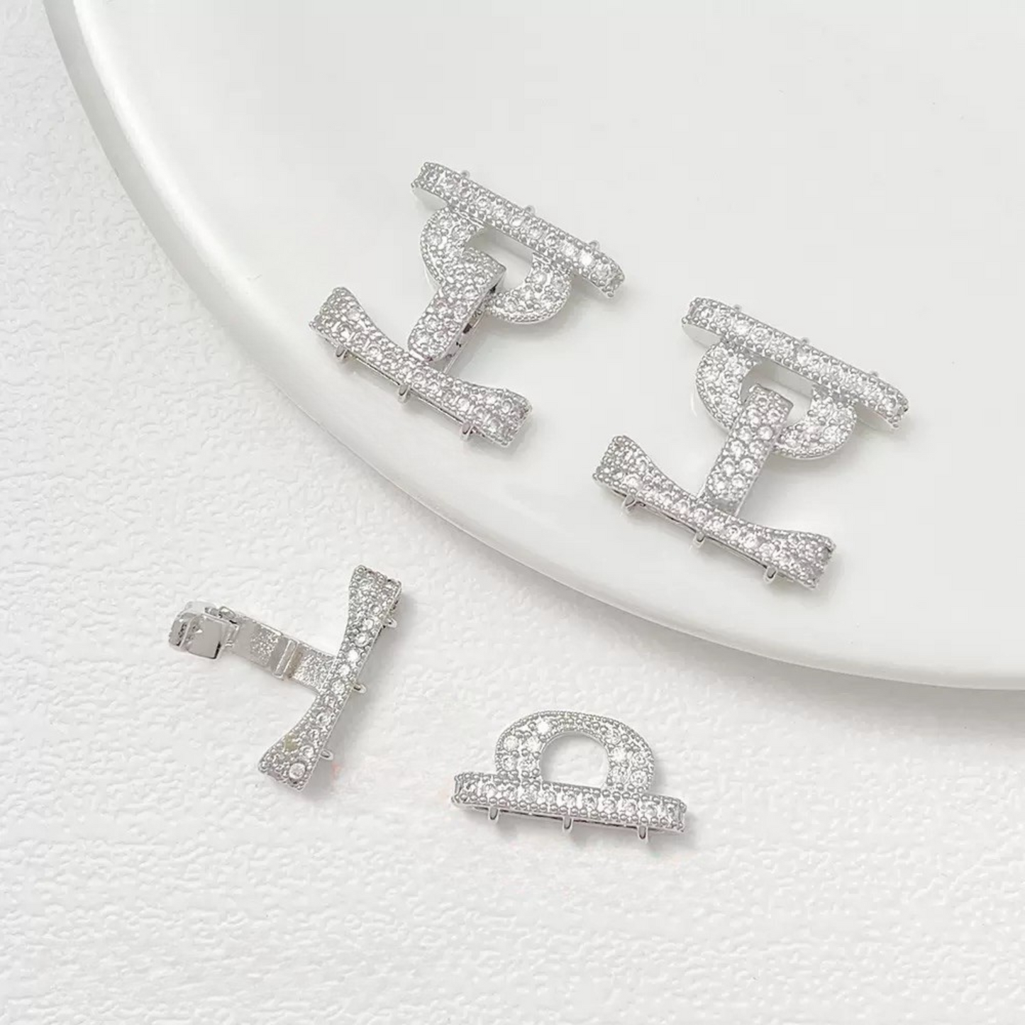 【B16】1PCS Multi-Strand Clasp with Micro Pave CZ – 14K/18K Gold or Silver-Plated Copper Connector for DIY Bracelets & Necklaces