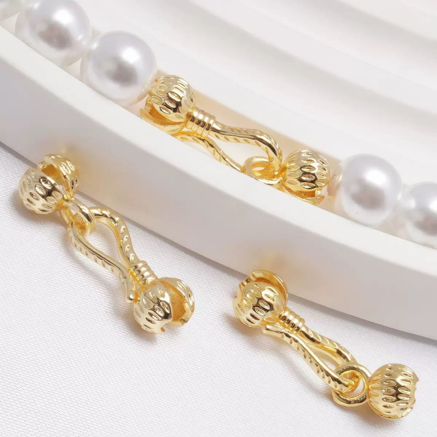 【B38】2PCS DIY Jewelry Findings | Pepper Bud Connector Clasp | 18K Gold / Silver Plated Copper | Anti-Tarnish Beading Accessories