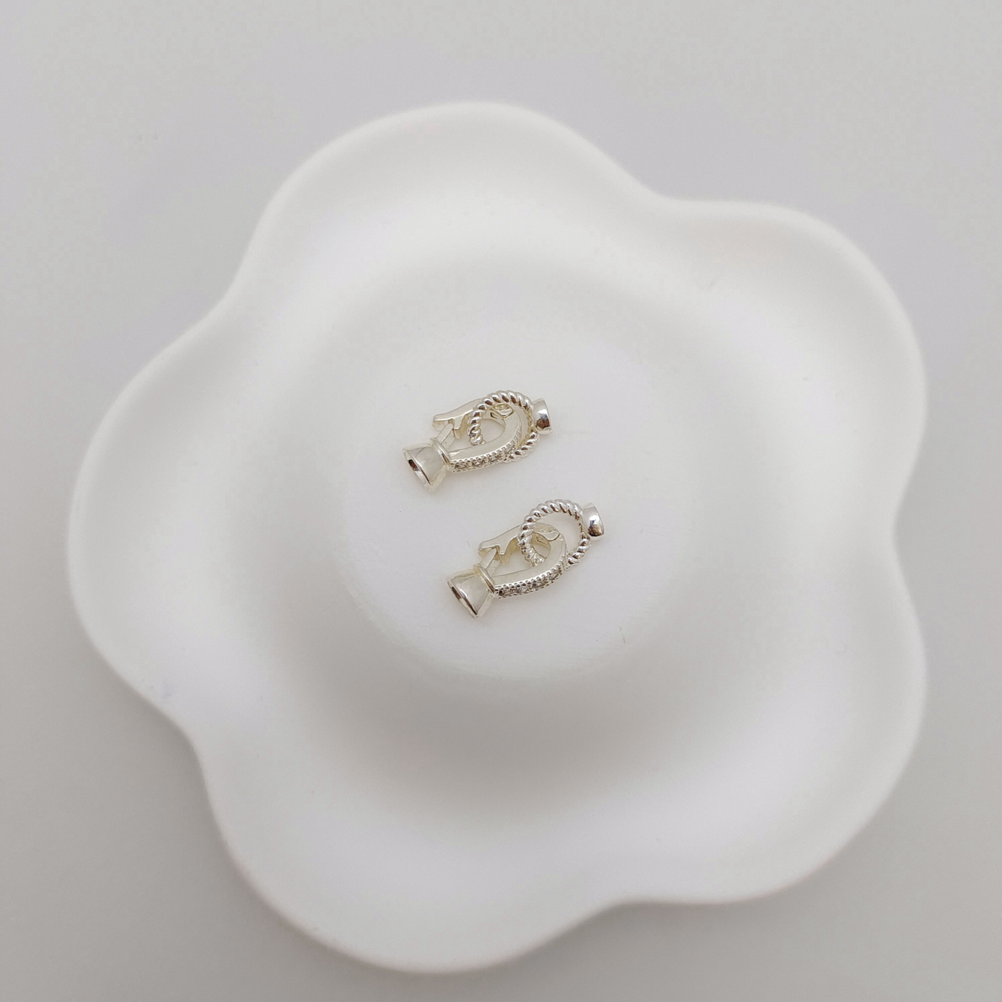 【B02】3PCS Multi-Purpose Clasp with Cord End Covers – Silver Plated, 12×6.5mm, Copper DIY Jewelry Findings iFCraftorium