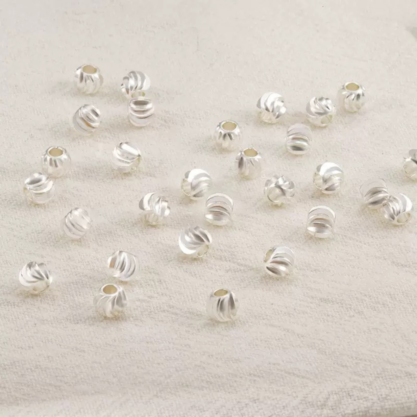 【S11】100PCS DIY Beading Supplies – Watermelon Pattern Spacer Beads, 18K Gold/Silver Plated Copper Beads for Handmade Jewelry
