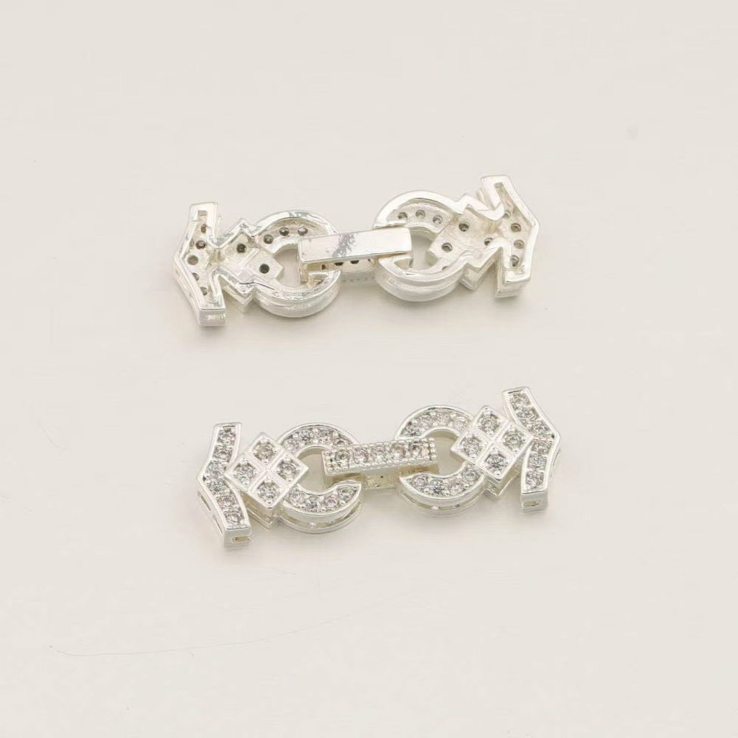 【B28】DIY Jewelry Clasp – 8-Shaped Strap Buckle | 18K Gold/Platinum Plated | Zircon Inlaid | Tarnish Resistant