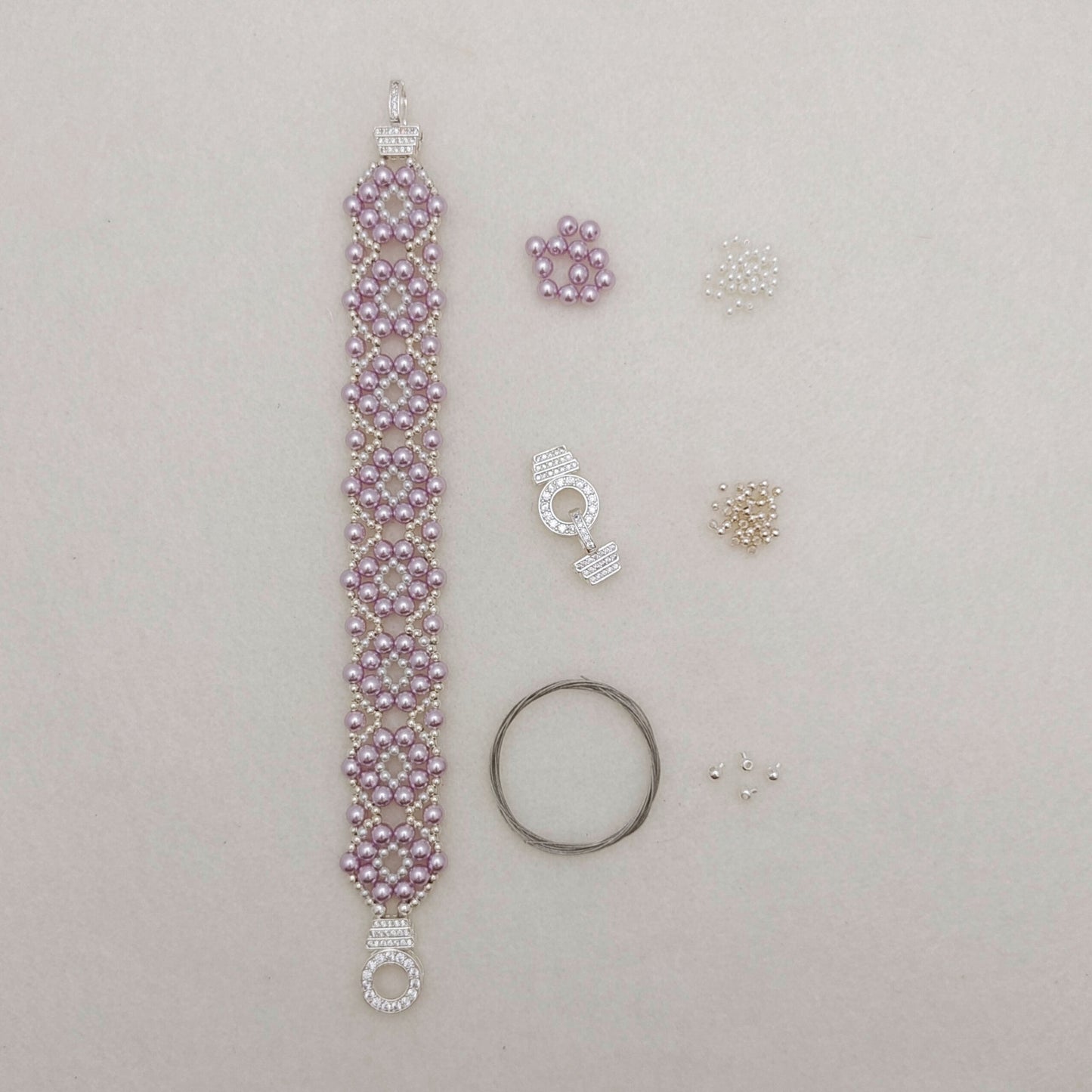 【No.125】DIY Beading Kit – Sweet Berry Pearl Bracelet | Complete Jewelry Making Set with Tutorial iFCraftorium