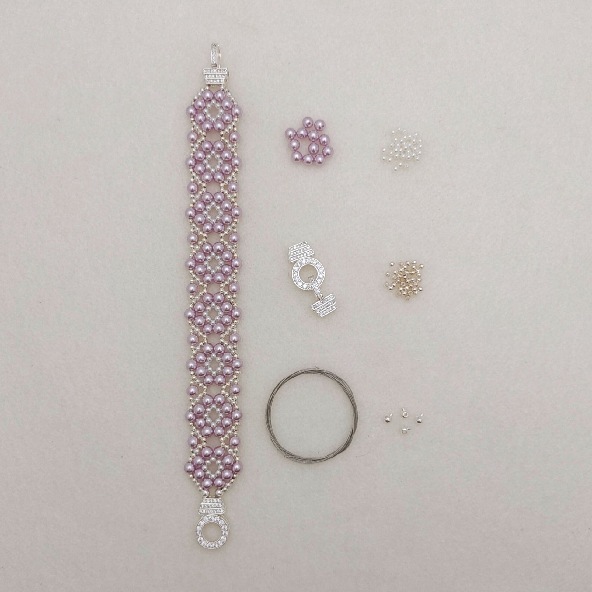【No.125】DIY Beading Kit – Sweet Berry Pearl Bracelet | Complete Jewelry Making Set with Tutorial iFCraftorium