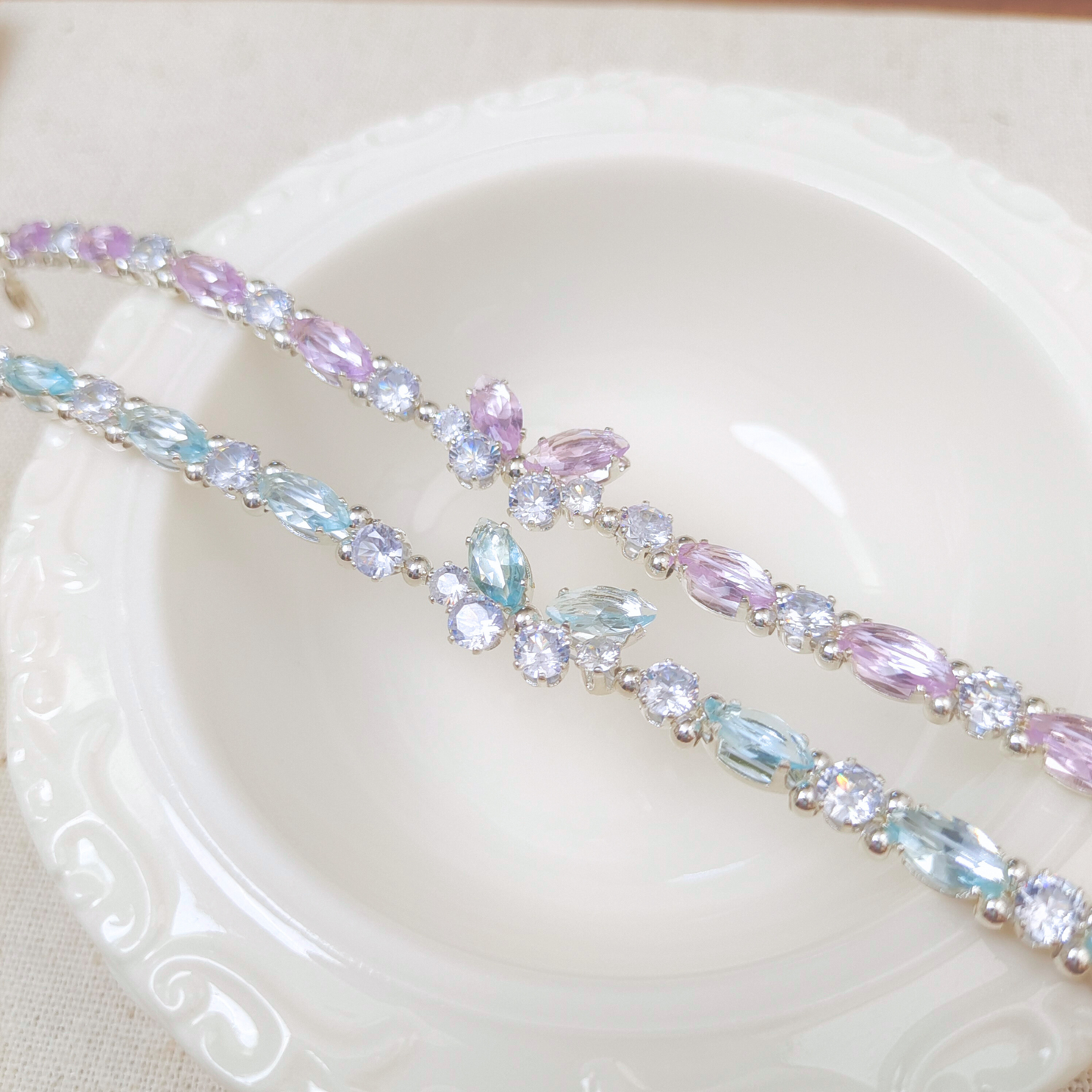 【No.36】 DIY Little Butterfly Bracelet Craft Kit – Handmade Jewelry Pastel Zircon & Beads with Full Tutorial