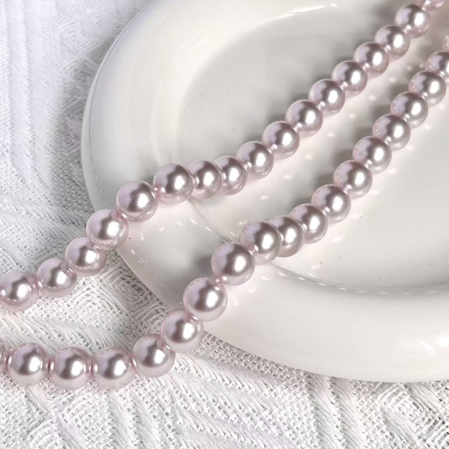 【P04】Imitation Swarovski Manta Rose Pearl Beads | 2–8mm Round Glass Pearls | Straight Hole | DIY Jewelry Making Supplies