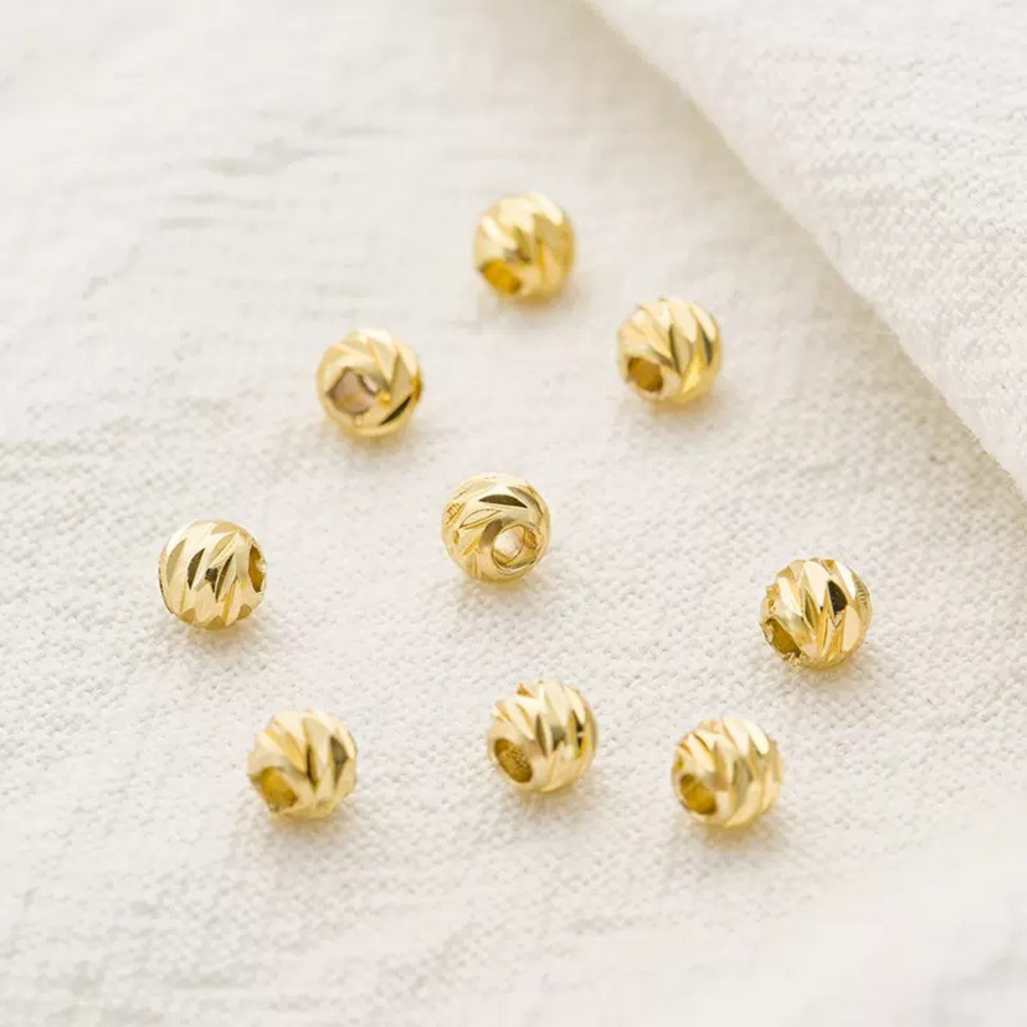 【S11】100PCS DIY Beading Supplies – Watermelon Pattern Spacer Beads, 18K Gold/Silver Plated Copper Beads for Handmade Jewelry