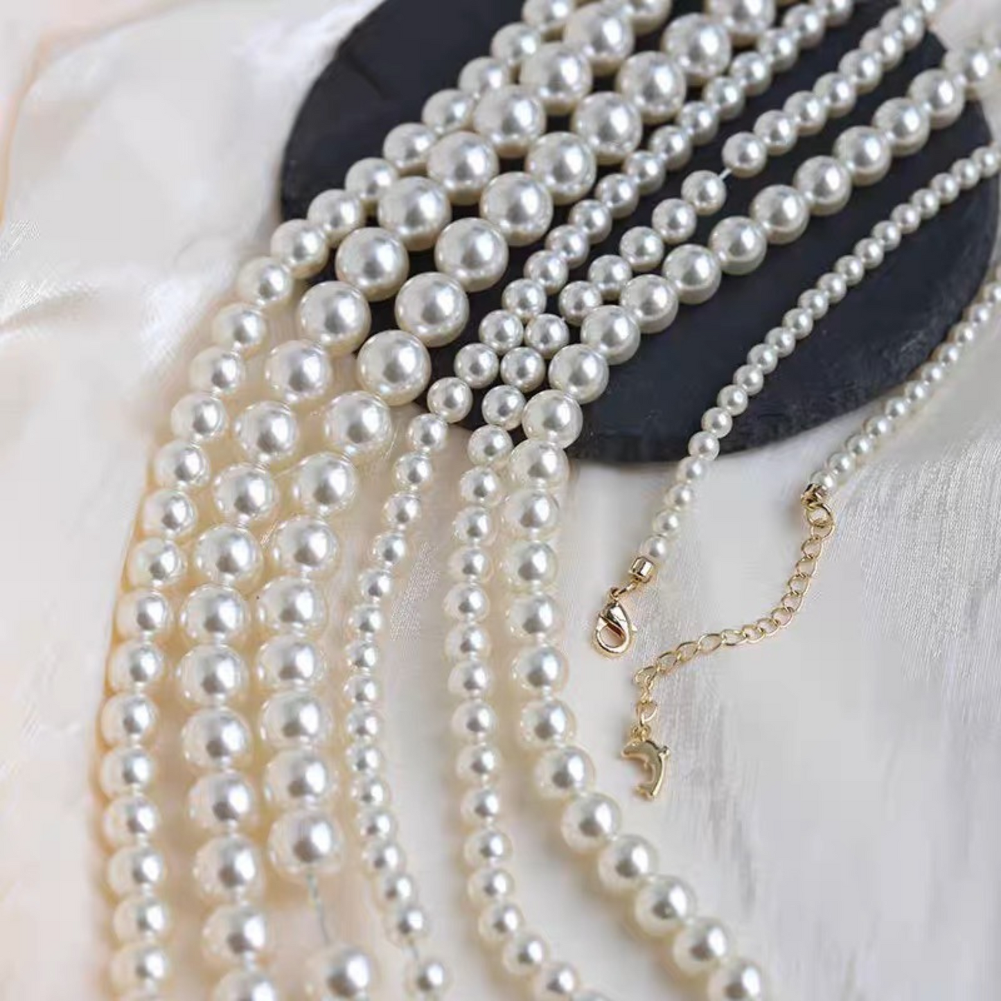 【P02】Glass Imitation Pearl Beads – Code 650 Warm Ivory, 2–10mm Round, Glossy Finish for DIY Jewelry