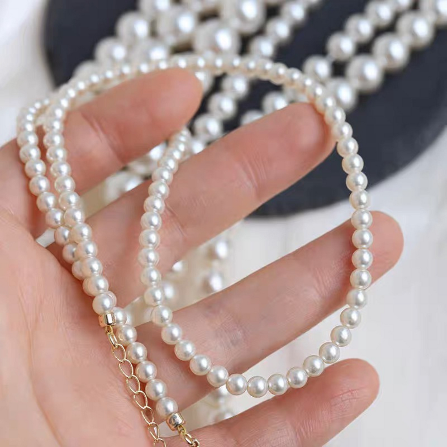 【P02】Glass Imitation Pearl Beads – Code 650 Warm Ivory, 2–10mm Round, Glossy Finish for DIY Jewelry