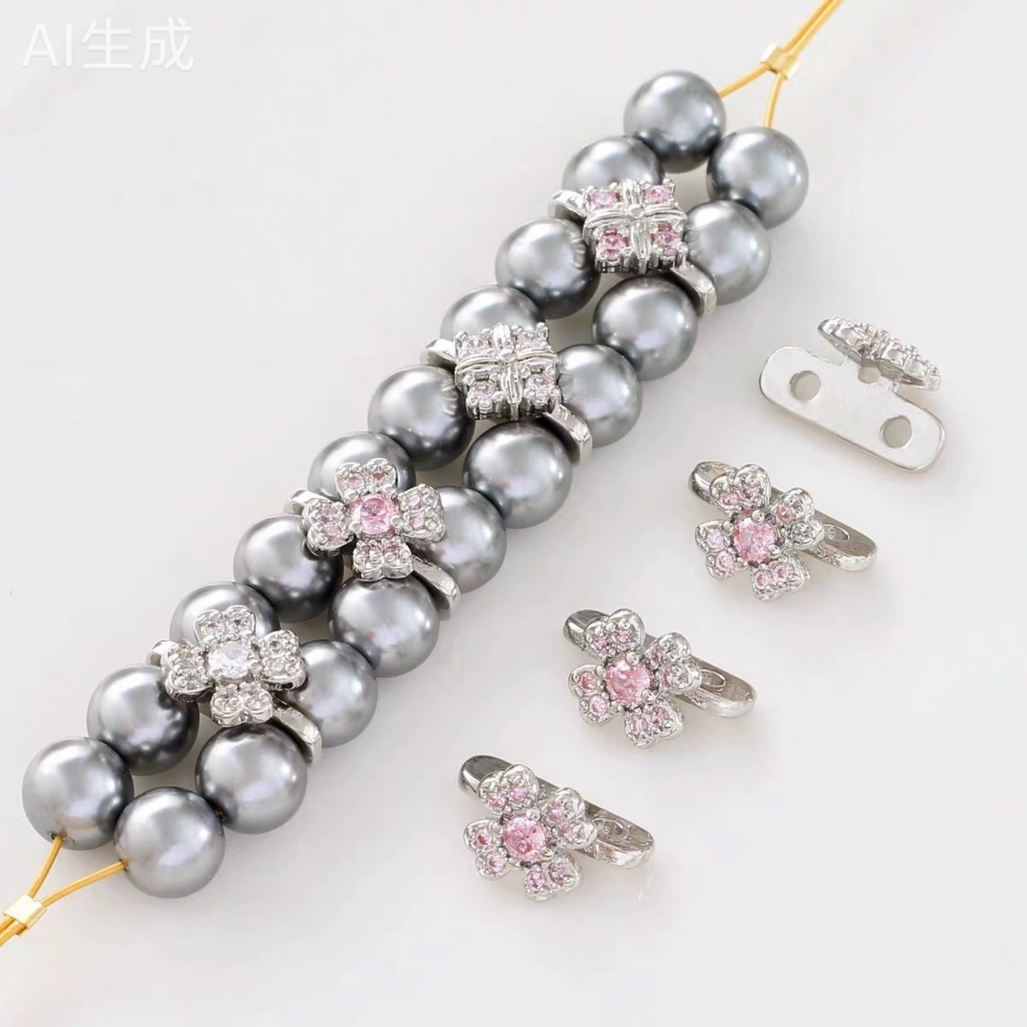 【S09】10PCS DIY Spacer – Purple Zircon Three-Row Three-Hole Separator, Thick Silver Plated, Tarnish Resistant Jewelry Making Accessories