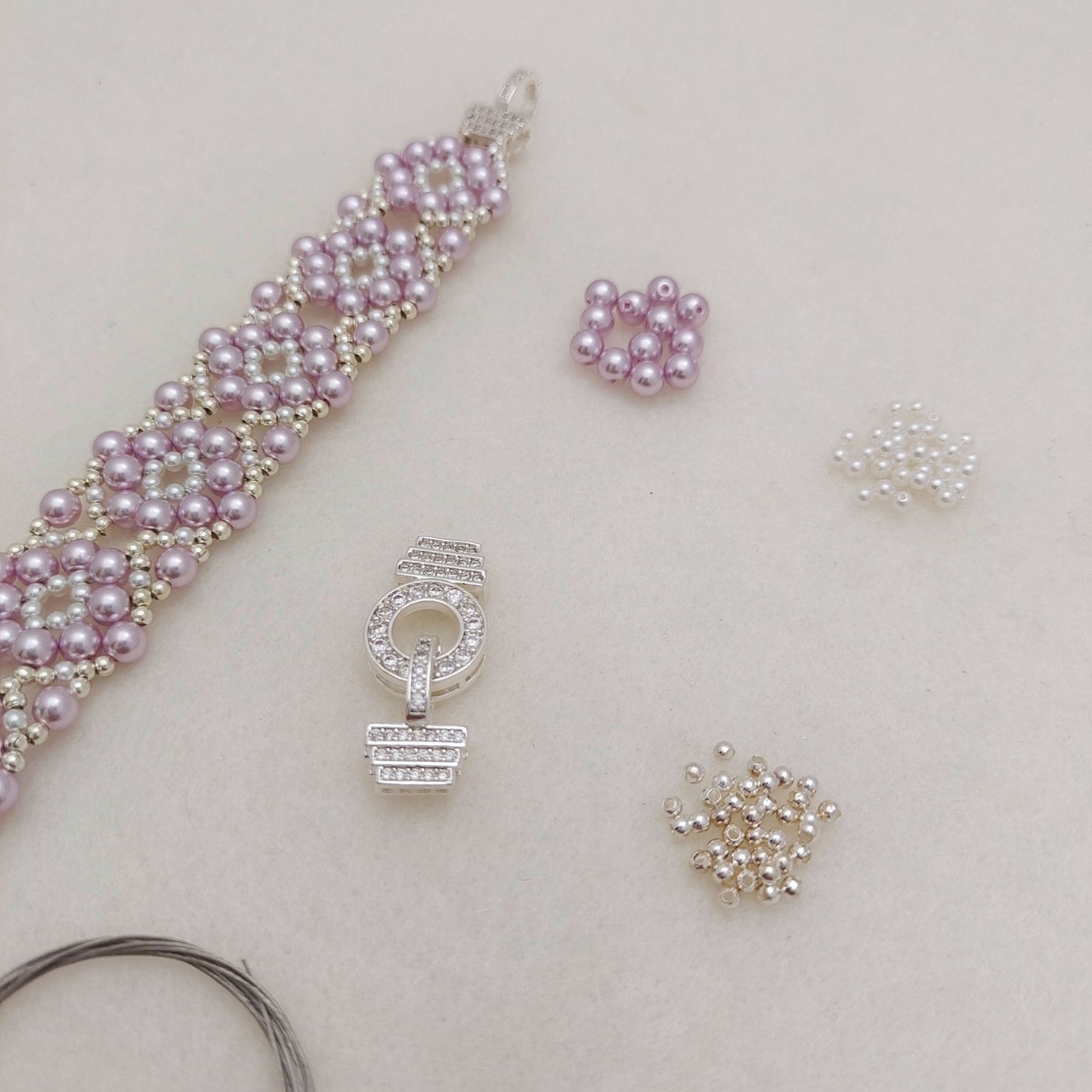 【No.125】DIY Beading Kit – Sweet Berry Pearl Bracelet | Complete Jewelry Making Set with Tutorial iFCraftorium
