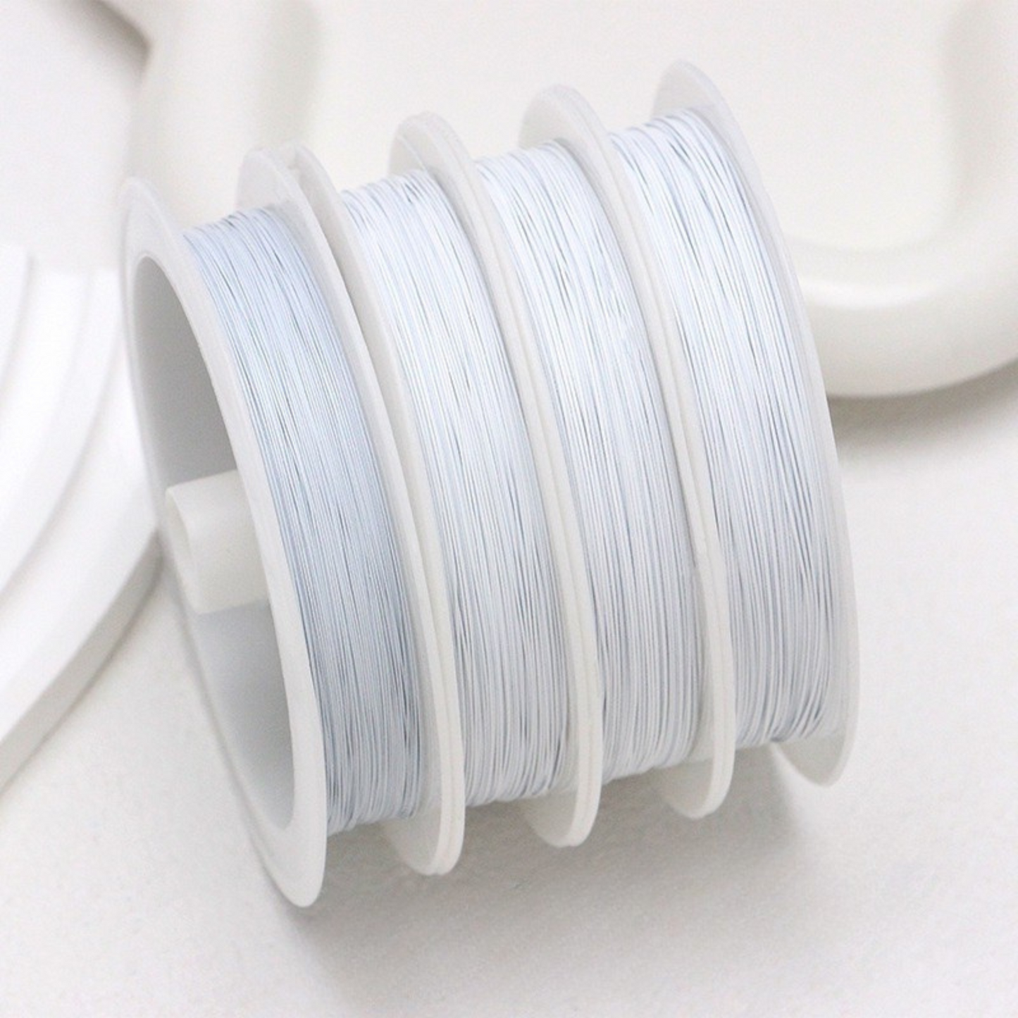 【T02】2 Roll 0.25mm Ultra-Fine Jewelry Wire | 25M Roll | Gold/Silver/White | Flexible Beading Steel Wire for DIY Bracelets & Necklaces