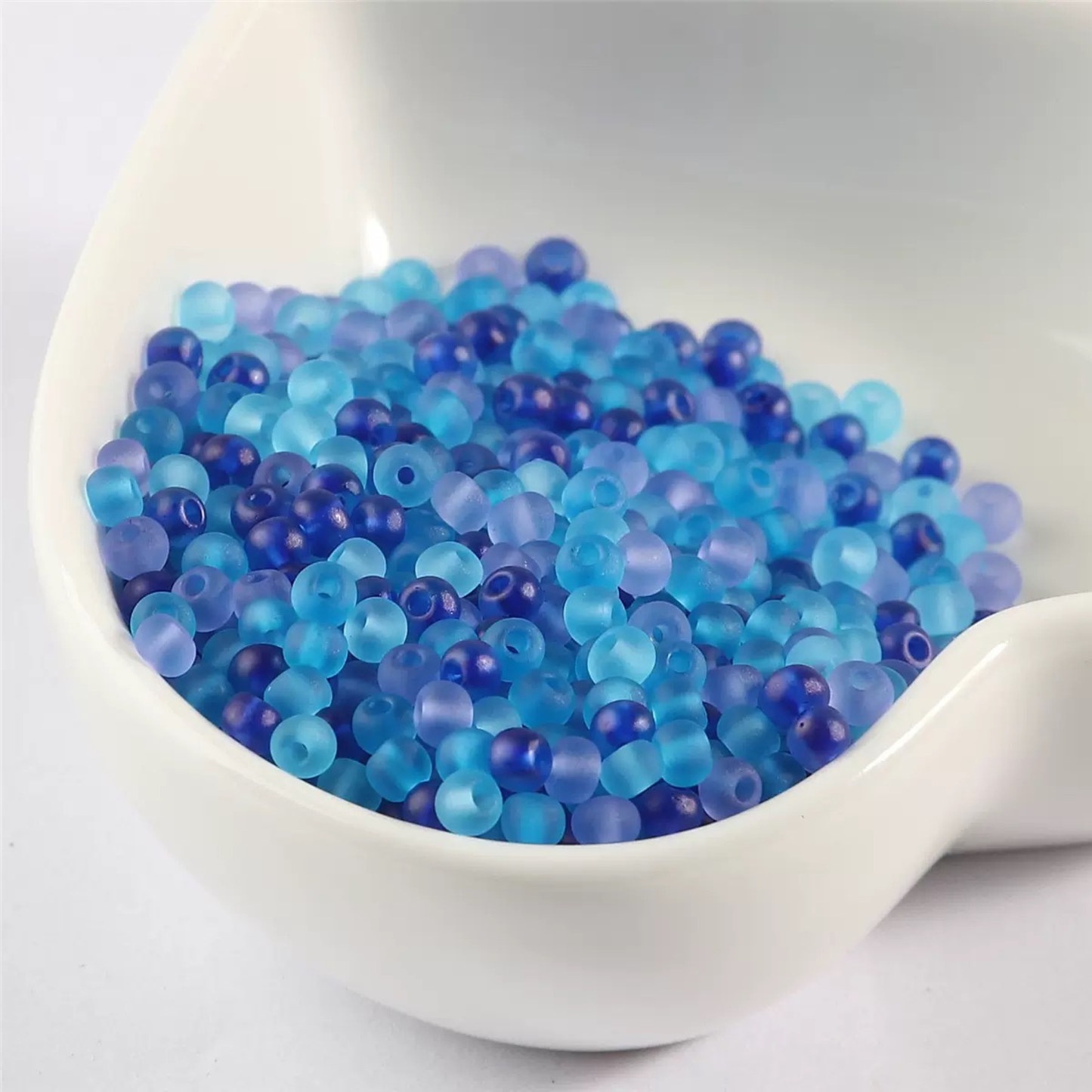 【S20】DIY Beading Supplies – 3mm Frosted Glass Seed Beads, Mixed Colors iFCraftorium