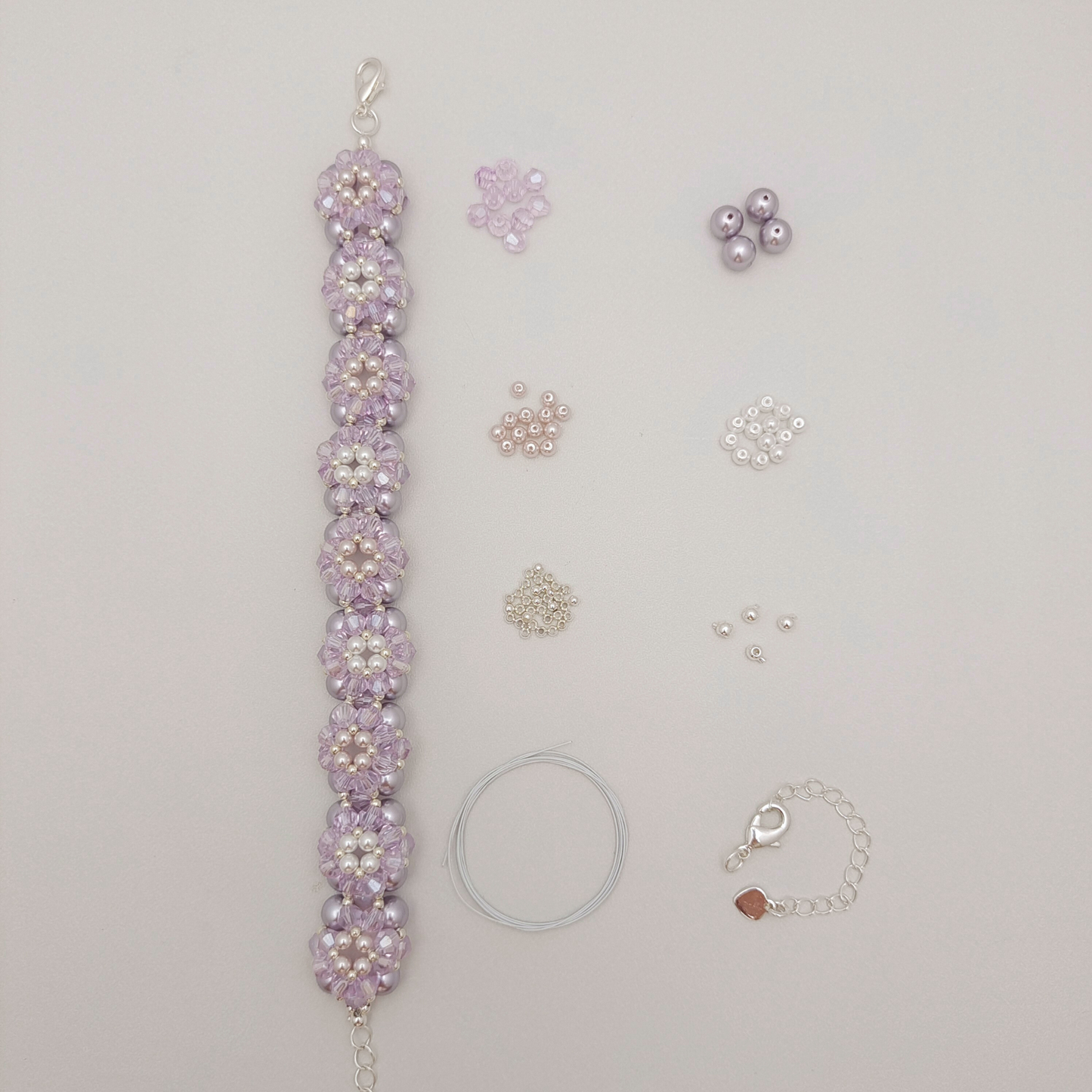 【No.96】DIY Kit – Little Sunflower Bracelet | Full Tutorial | Pearls & Rhombus Beads
