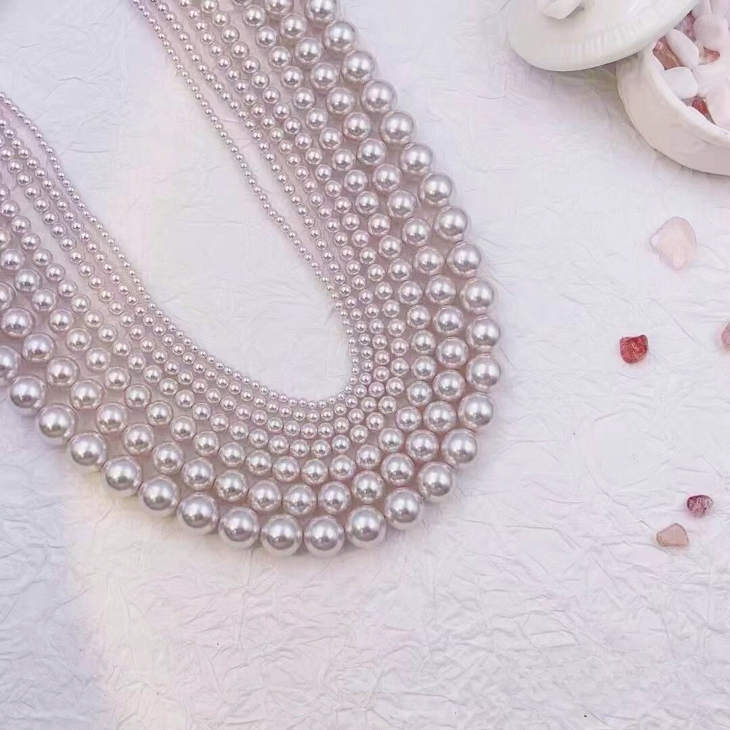 【P04】Imitation Swarovski Manta Rose Pearl Beads | 2–8mm Round Glass Pearls | Straight Hole | DIY Jewelry Making Supplies