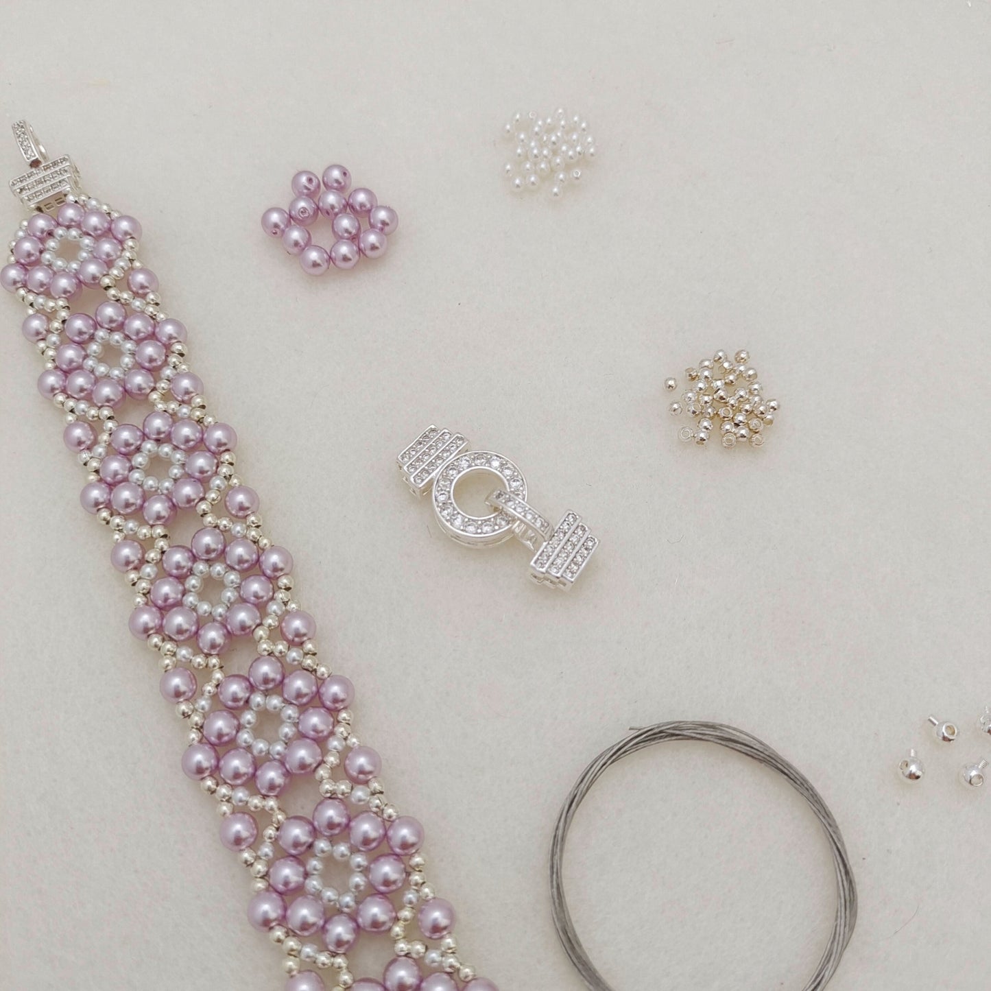 【No.125】DIY Beading Kit – Sweet Berry Pearl Bracelet | Complete Jewelry Making Set with Tutorial iFCraftorium