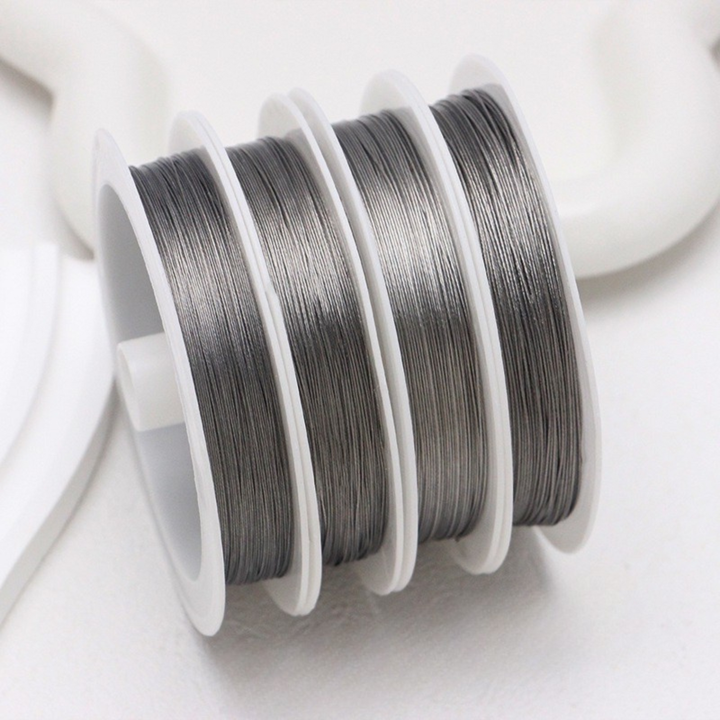 【T02】2 Roll 0.25mm Ultra-Fine Jewelry Wire | 25M Roll | Gold/Silver/White | Flexible Beading Steel Wire for DIY Bracelets & Necklaces