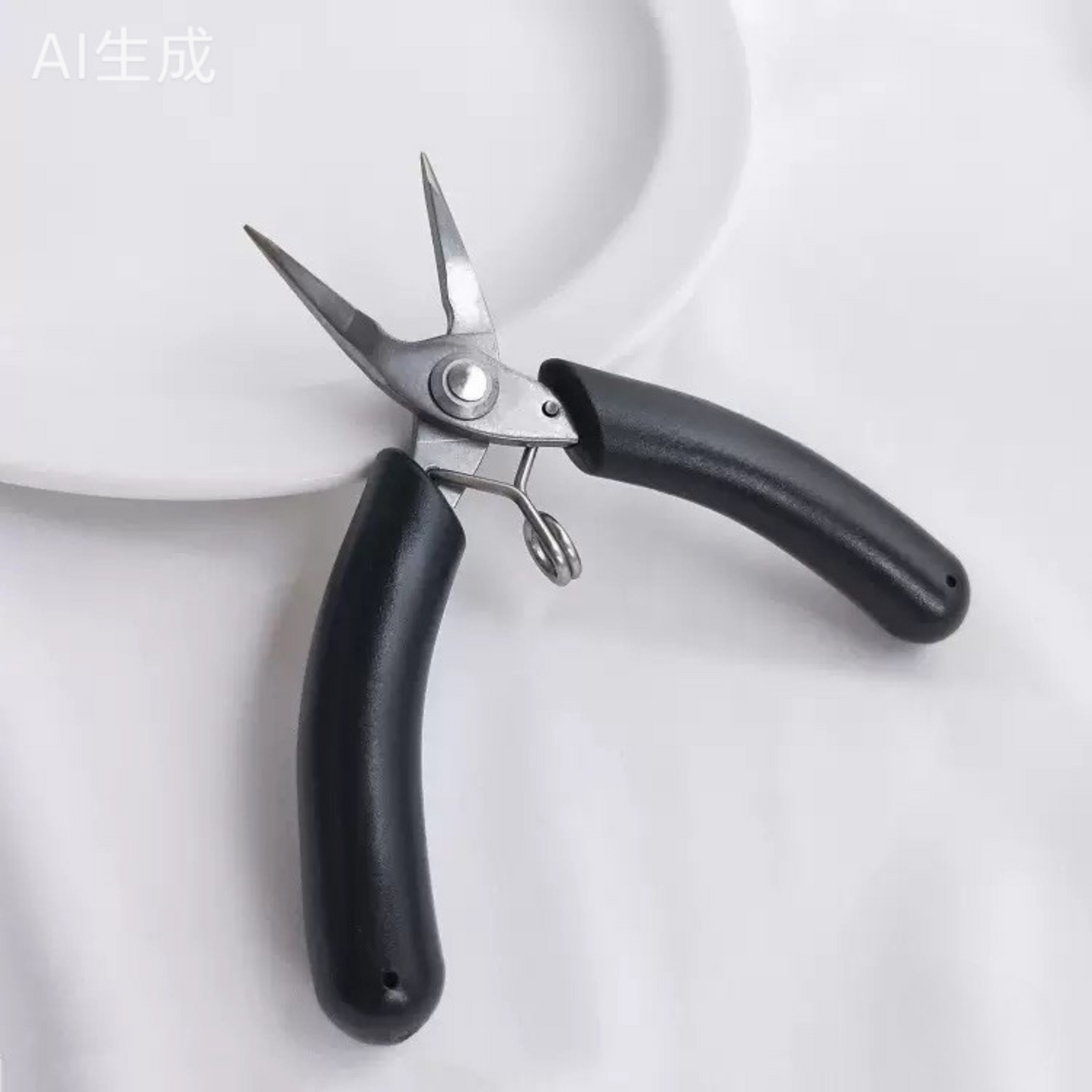 【T04】DIY Jewelry Making Tools – Stainless Steel Pliers Set (Cutter, Needle Nose) | 90mm | Black Handle iFCraftorium