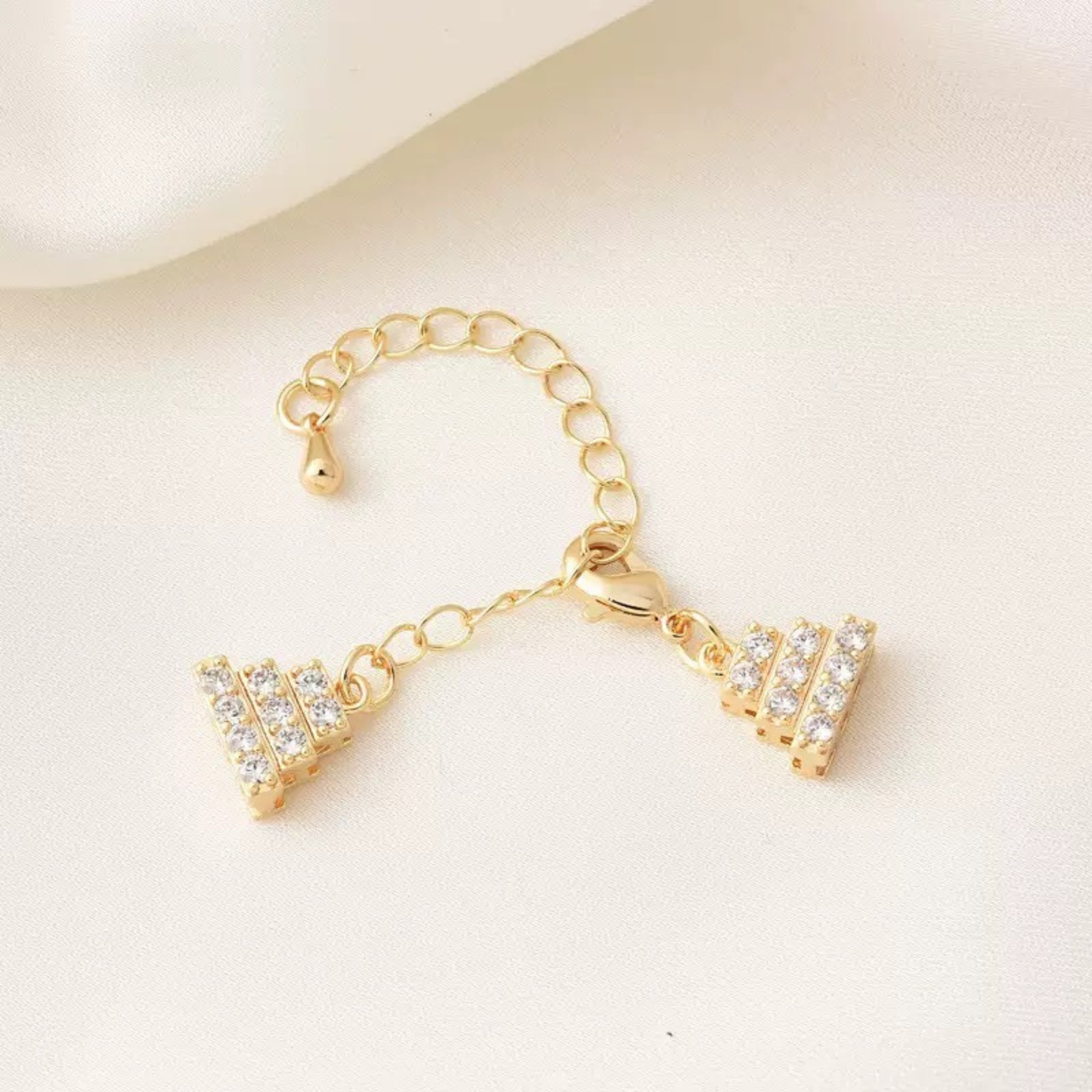 【B43】DIY Jewelry Clasp – Cake Lobster Clasp with Extension Chain | Adjustable | 18K Gold/Silver Plated