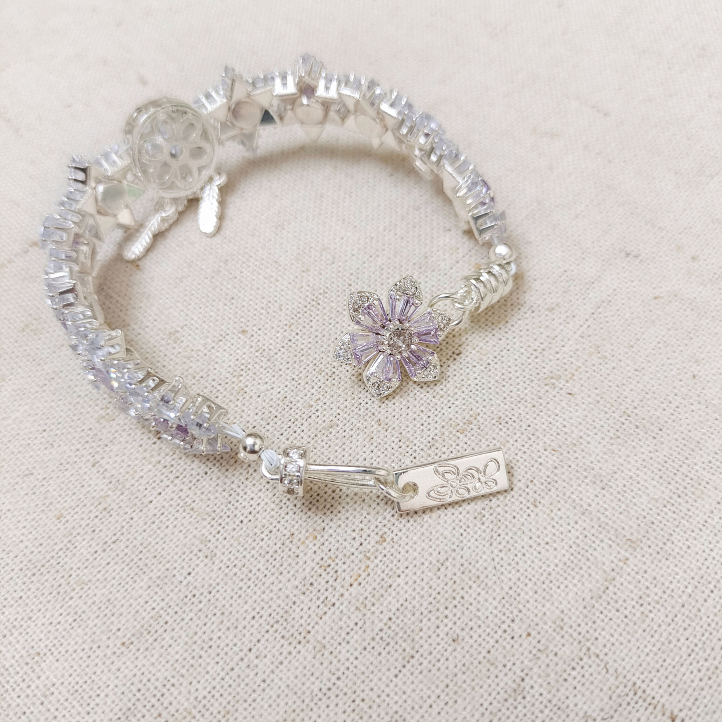 Zircon star bracelet fastener close-up for DIY jewelry