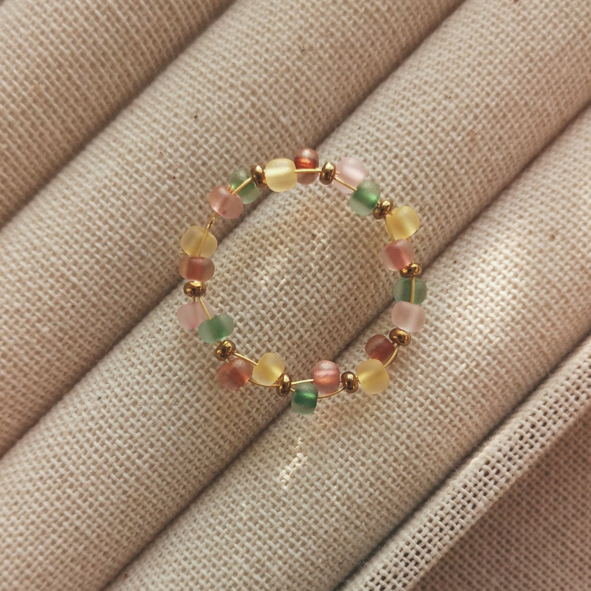 Handmade seed bead ring