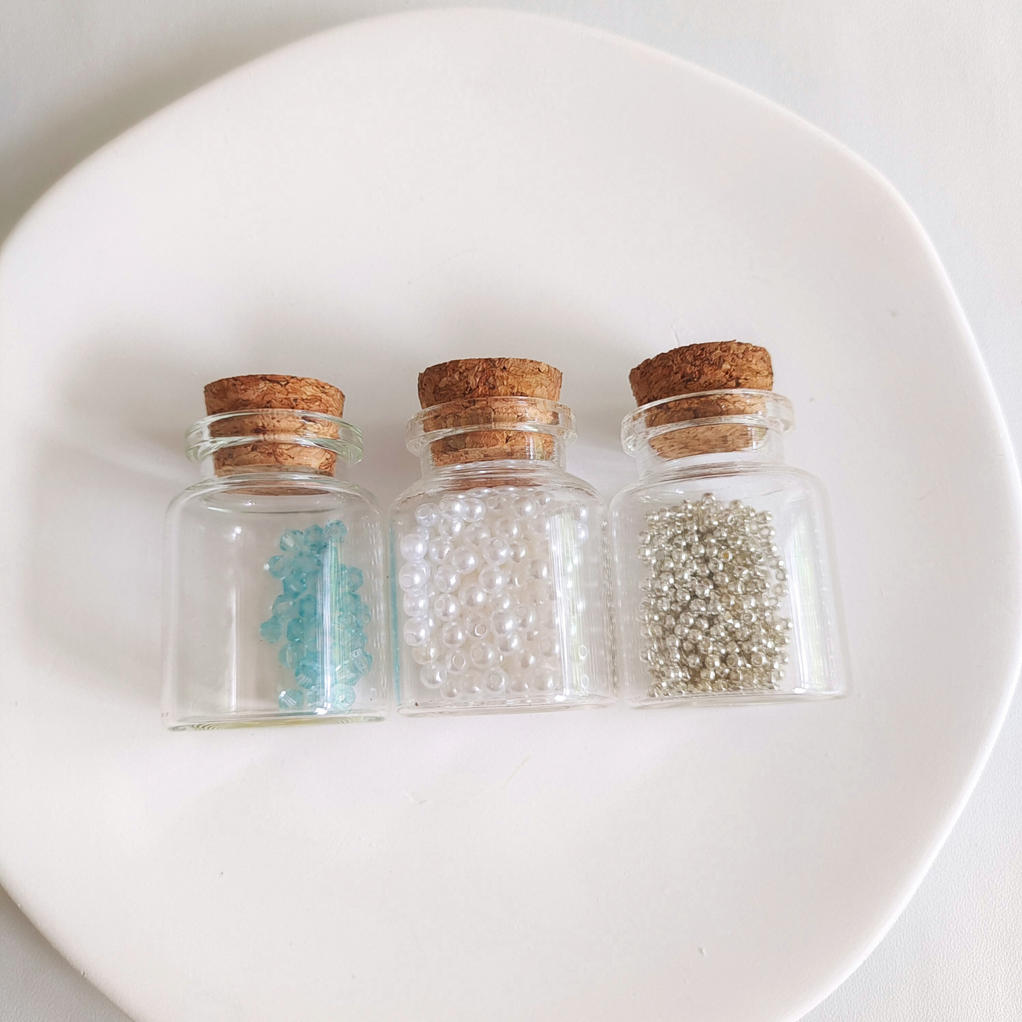 iceblue beads and pearls and seed beads