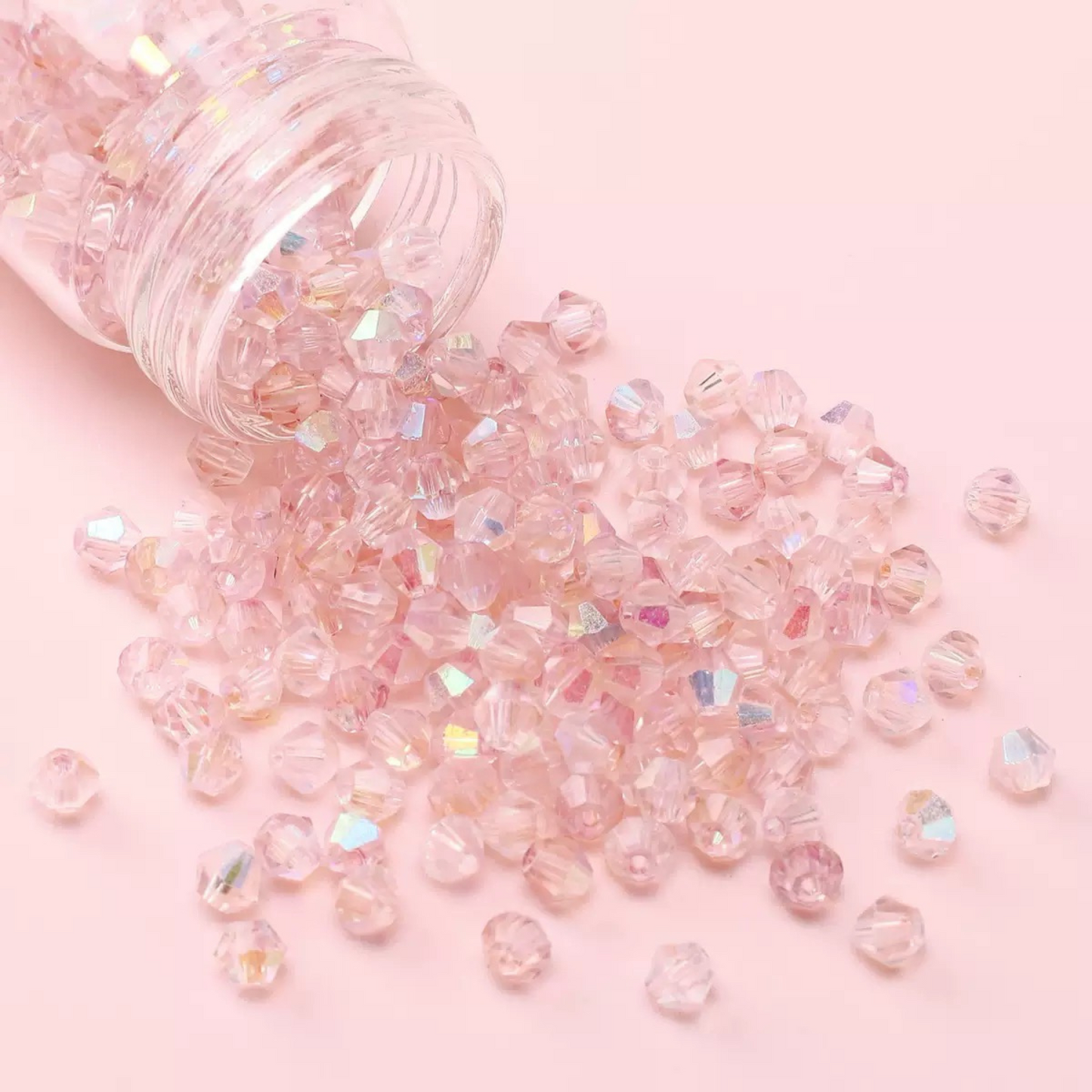 Faceted aurora crystal beads in diamond shape for handmade jewelry