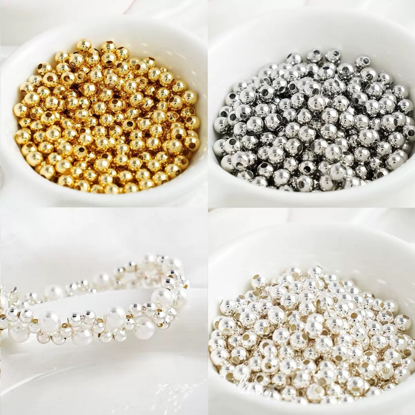 Tiny metallic gold beads for DIY bracelet and necklace designs