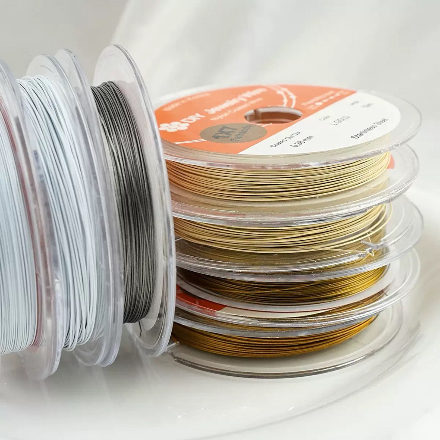 Flexible beading wire made of soft steel for DIY accessories