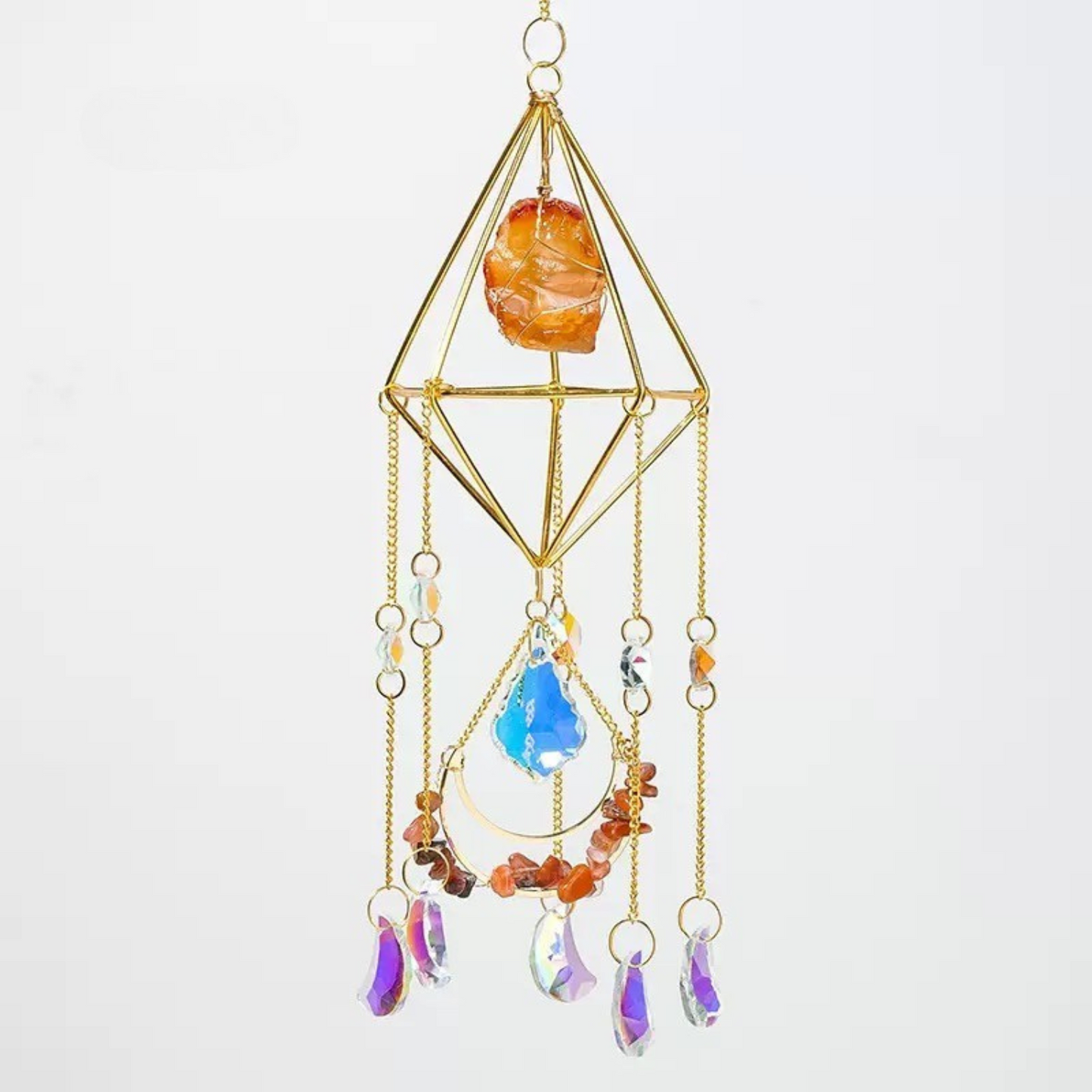 Crystal suncatcher featuring citrine