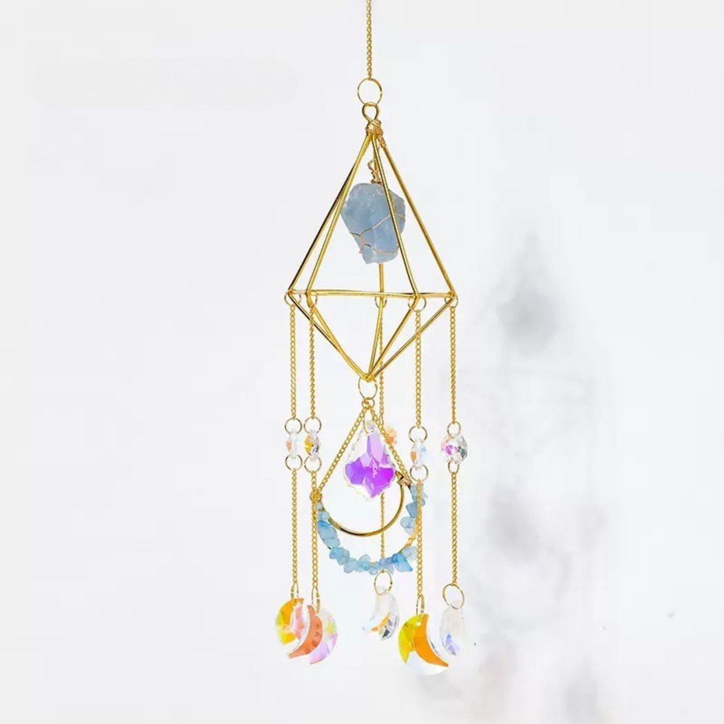 Crystal suncatcher featuring aquamarine