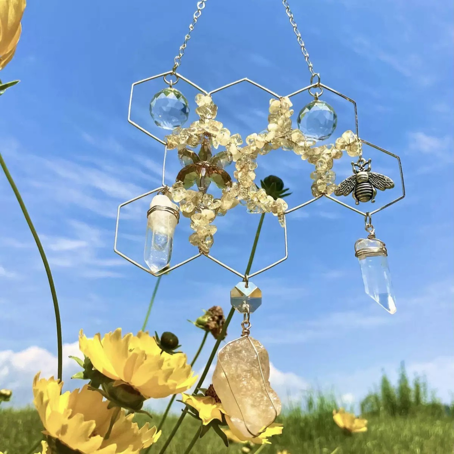 Citrine crystal light catcher