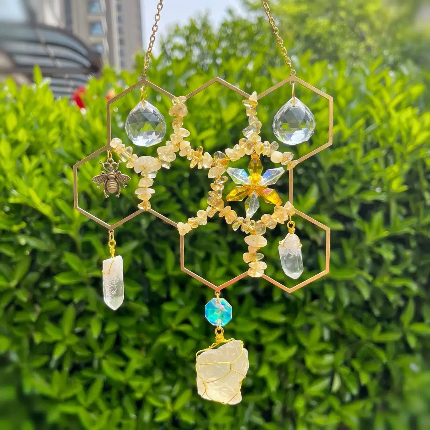 Sunlit citrine suncatcher